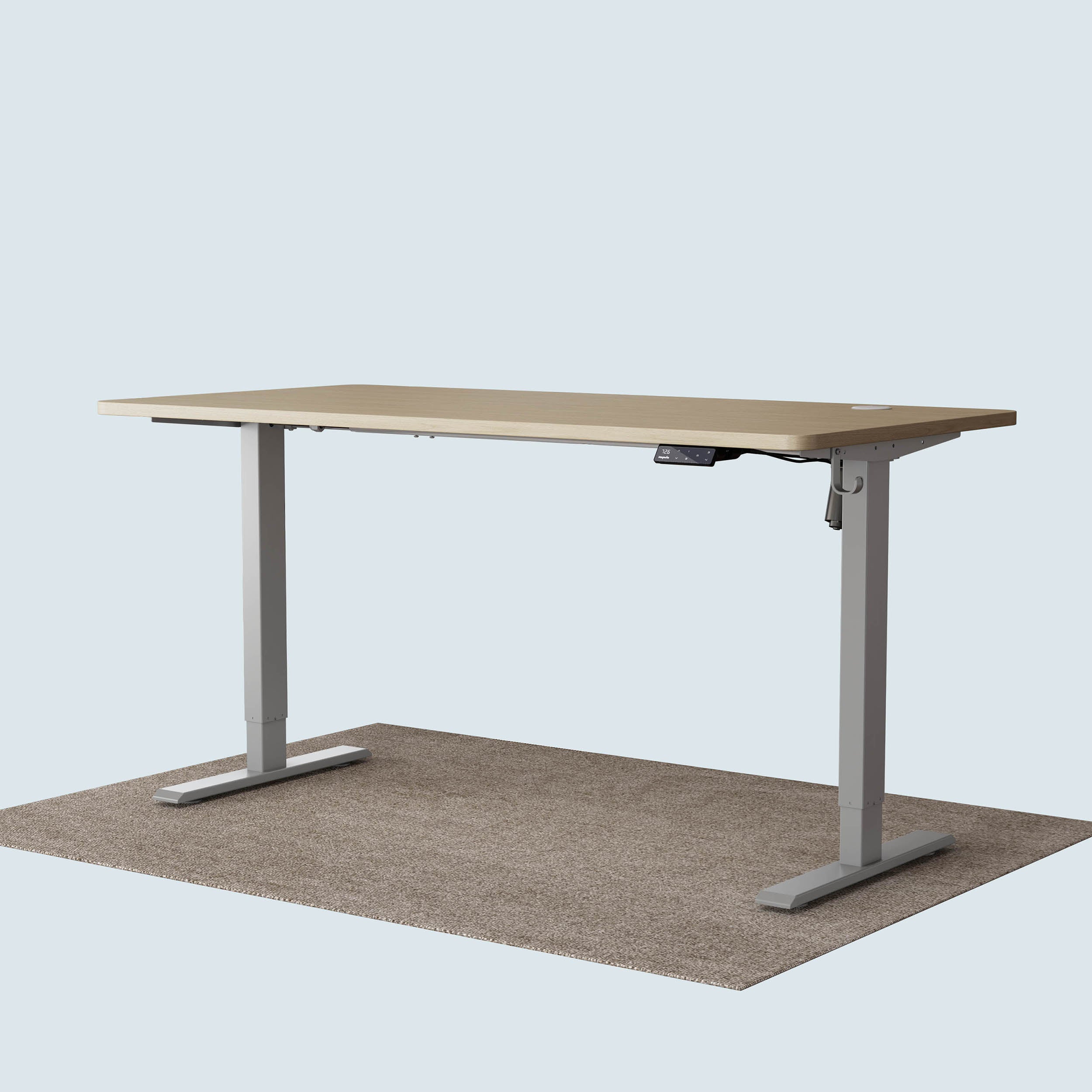 Maidesite T1 Basic standing desk grey frame and 160x80cm oak desktop