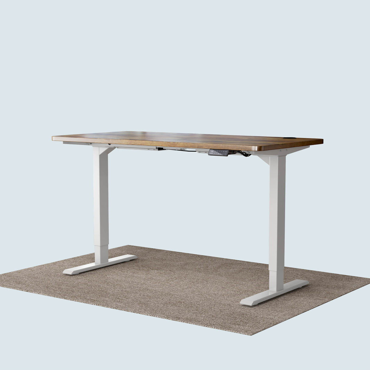 Maidesite T2 Pro standing desk white frame and 140x70cm vintage desktop