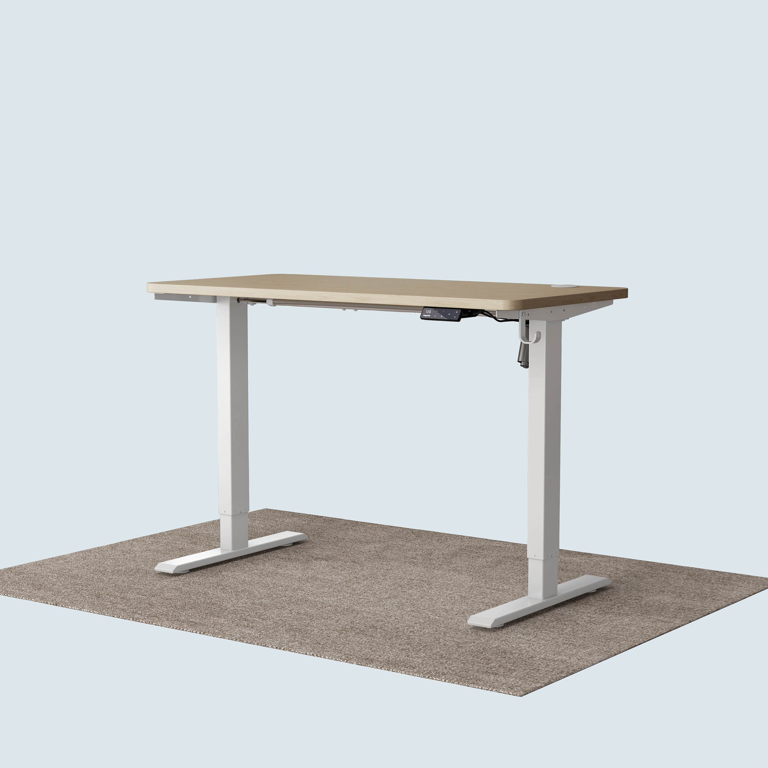 Maidesite T1 Basic standing desk white frame and 120x60cm oak desktop