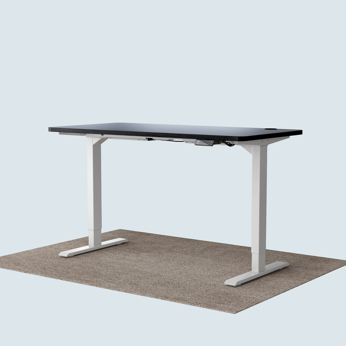 Maidesite T2 Pro standing desk white frame and 140x70cm black desktop