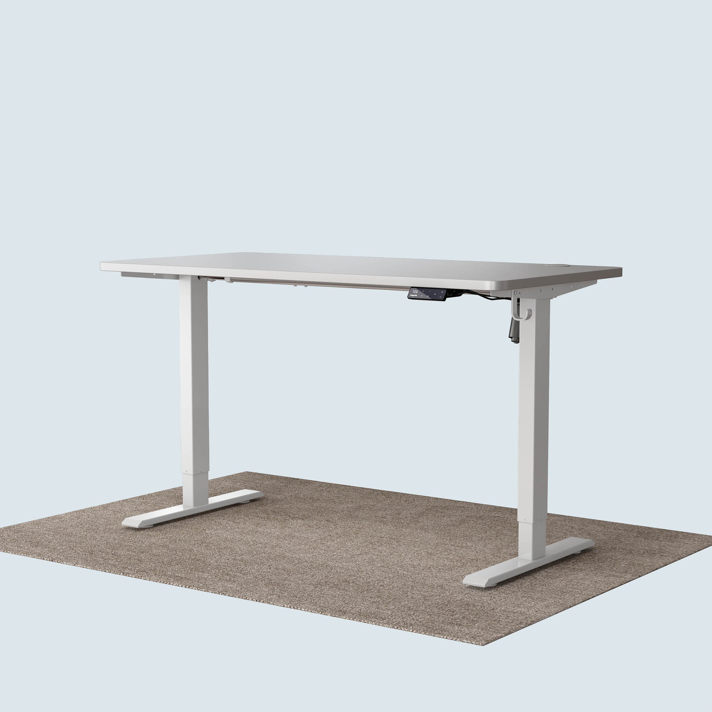 Maidesite T1 Basic standing desk white frame and 140x70cm desktop
