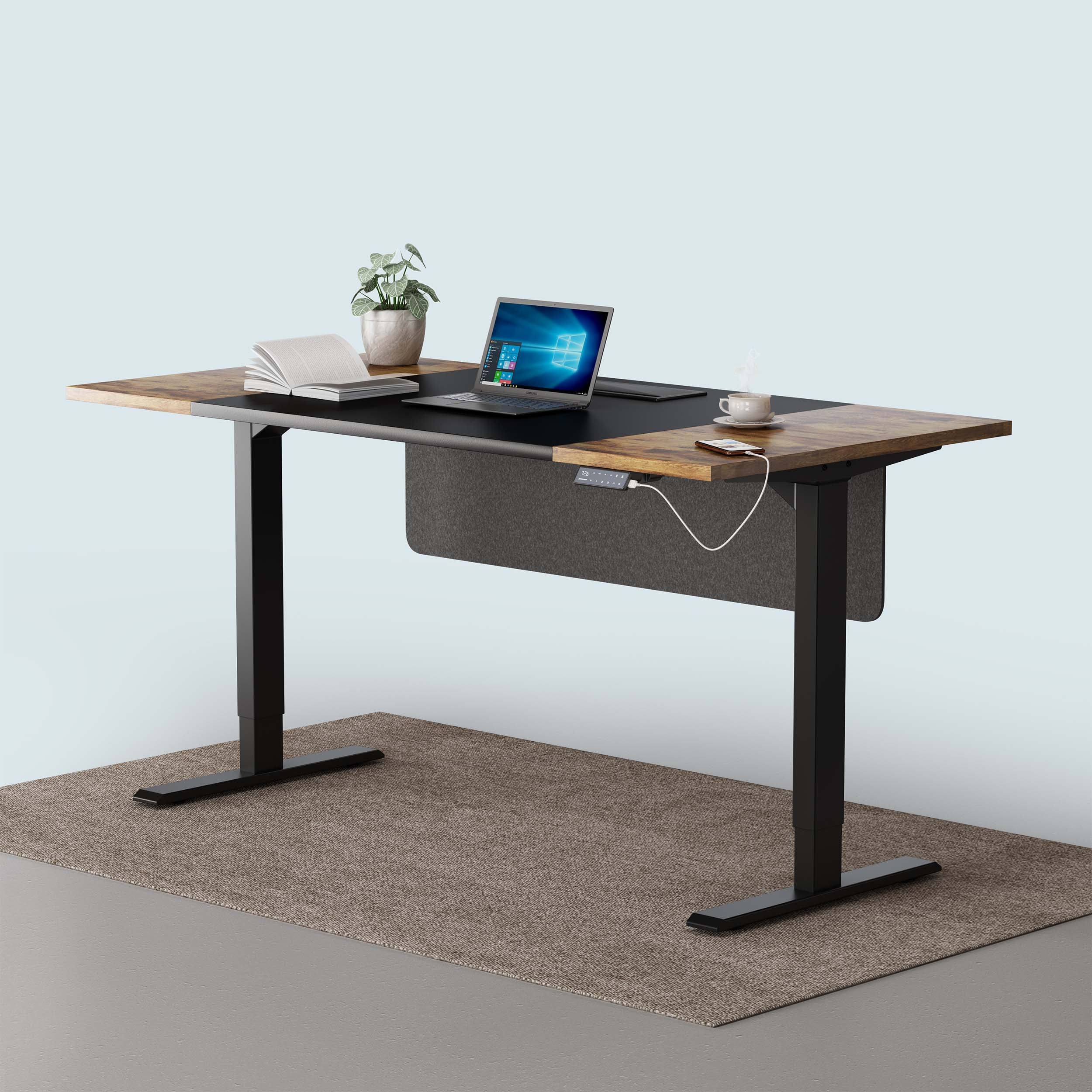 Maidesite SC1 large size 160cm black height adjustable desk for home office