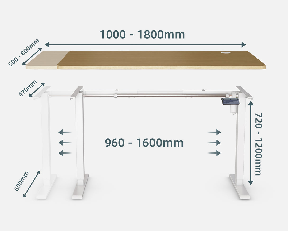 Maidesite T1 Pro - Electric Height-Adjustable Standing Desk Frame