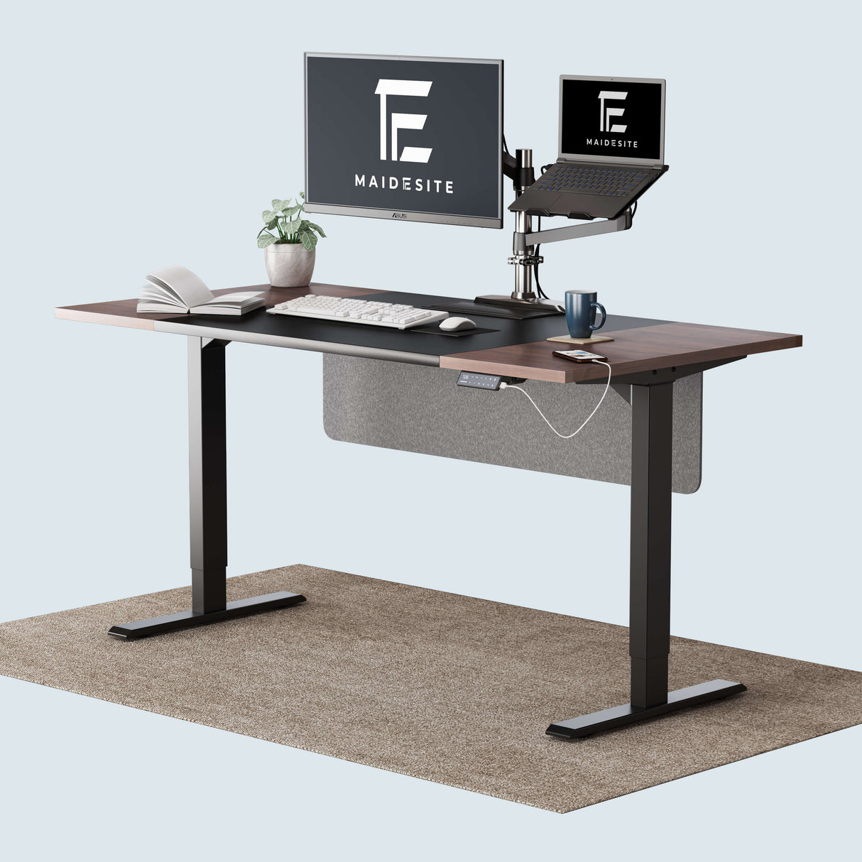 Maidesite SC2 Pro - Electric Height Adjustable Desk Sit-Stand Table 160x80/180x80 cm