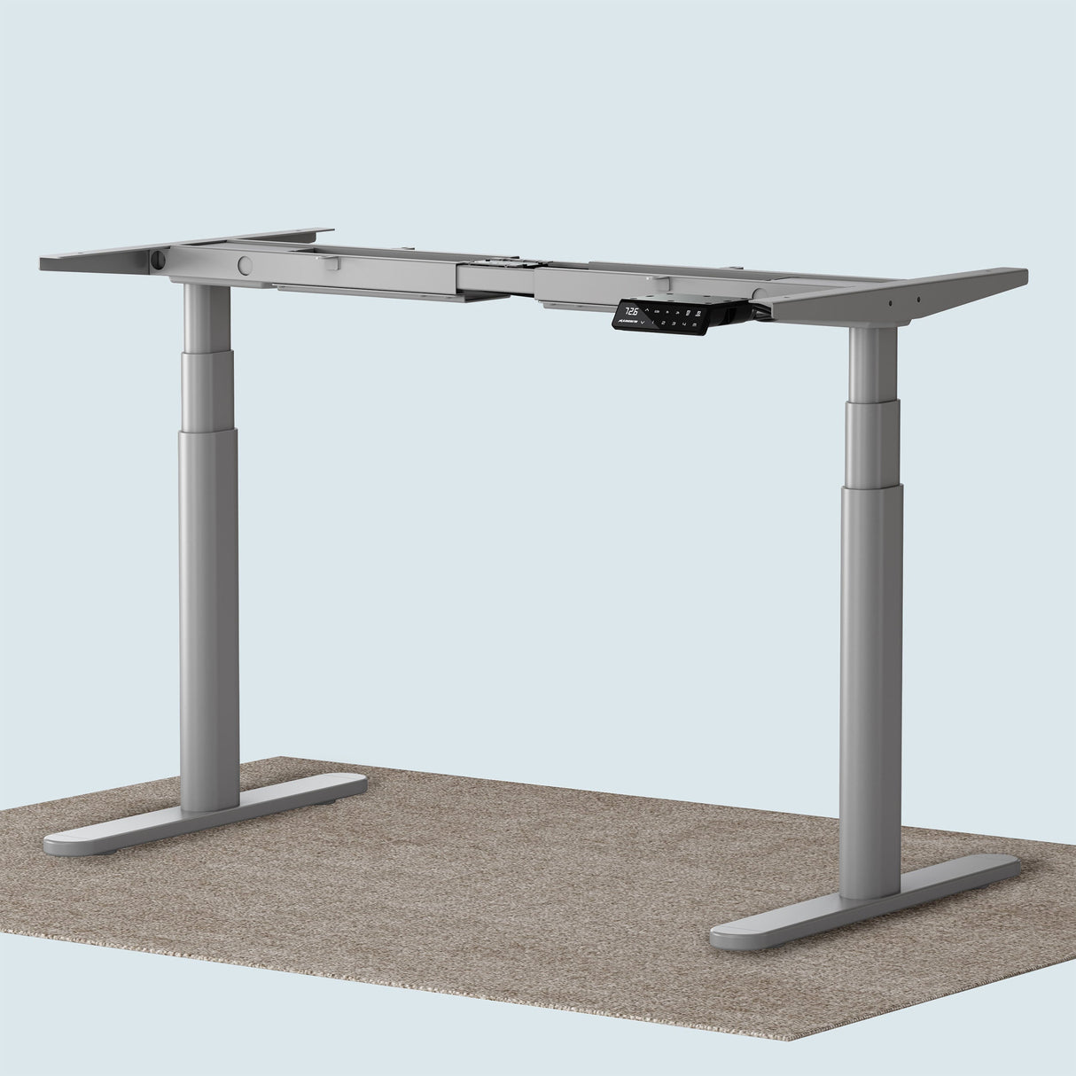 TH2 Pro Plus standing desk grey oval leg frame