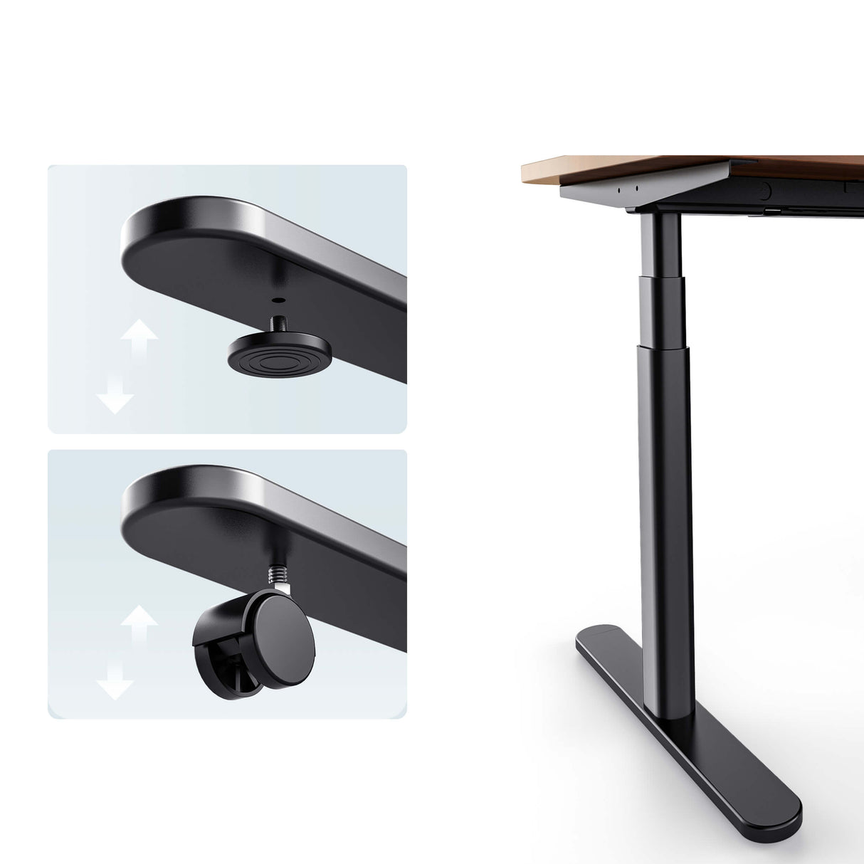 TH2 Pro Plus oval leg with feet pad 4 castors