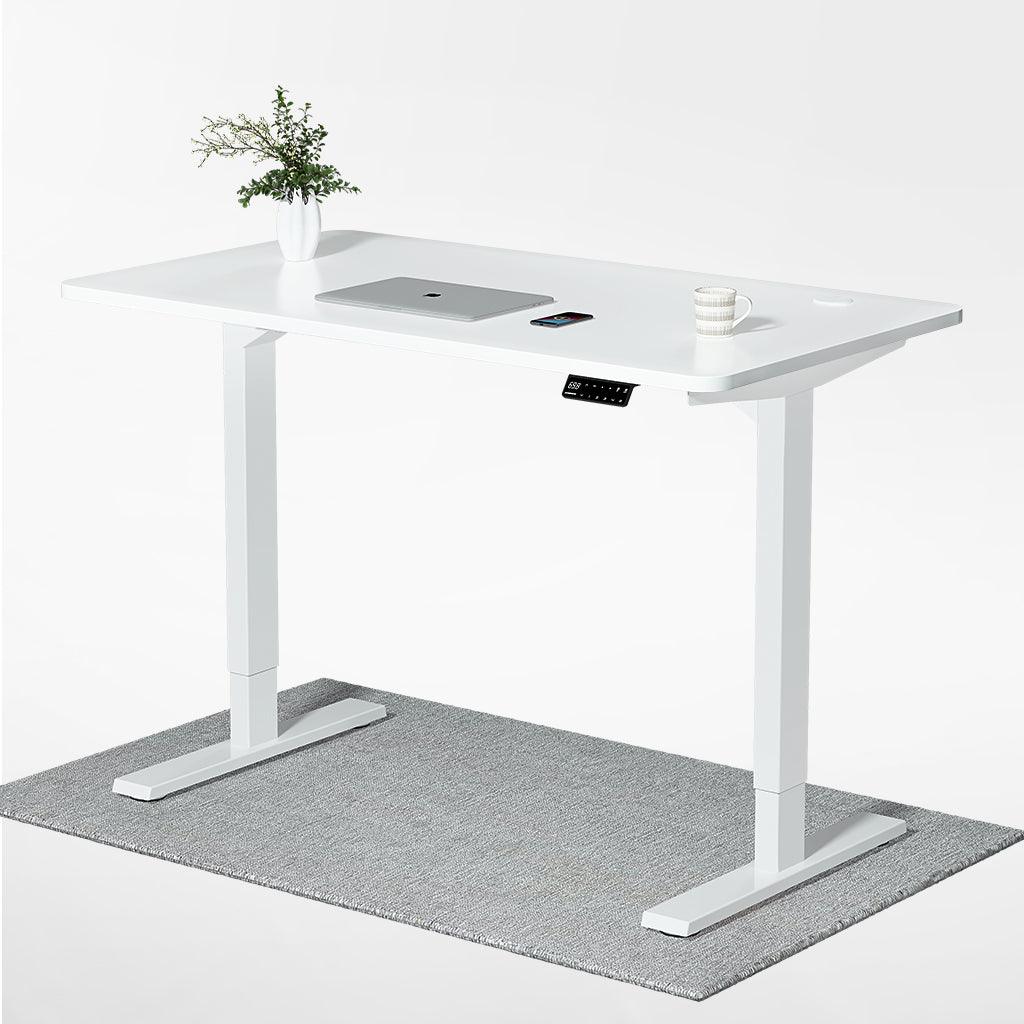 White standing desk 140 cm S2 Pro electric computer desk for home office