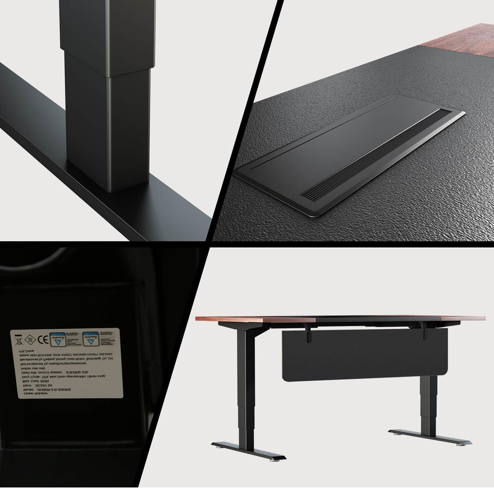 Maidesite SC2 Pro electric height adjustable desk comes with solid frame, powerful motor,cable management and privacy baffle 