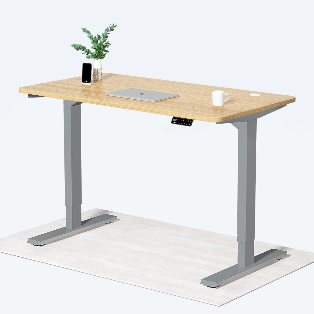 Grey frame oak top electric standing desk S2 Pro for home and office use