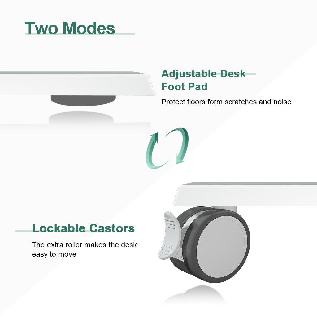 lockable castors to make your standing desk movable so you can work everywhere in your house