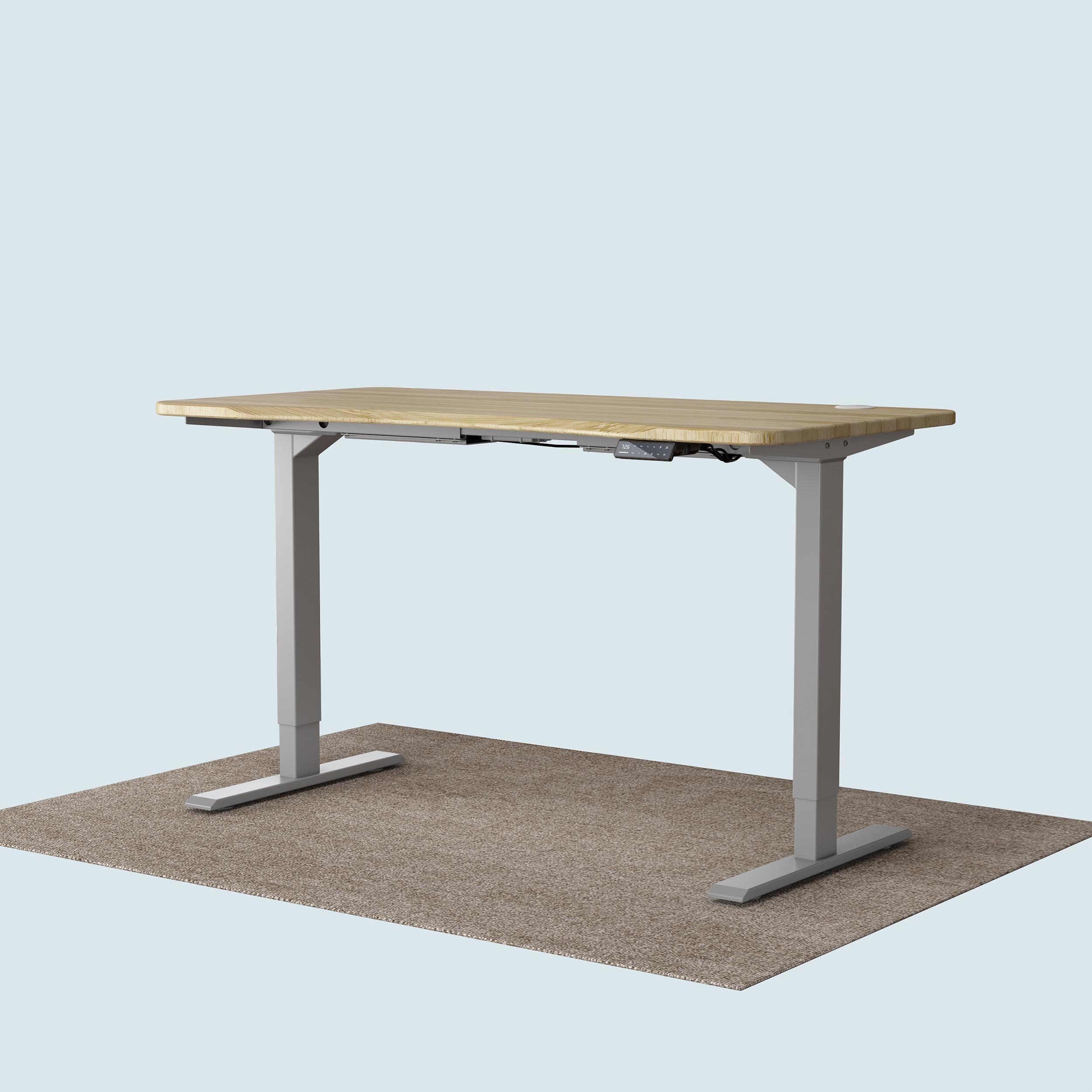 Maidesite T2 Pro standing desk grey frame with 140x70cm oak desktop