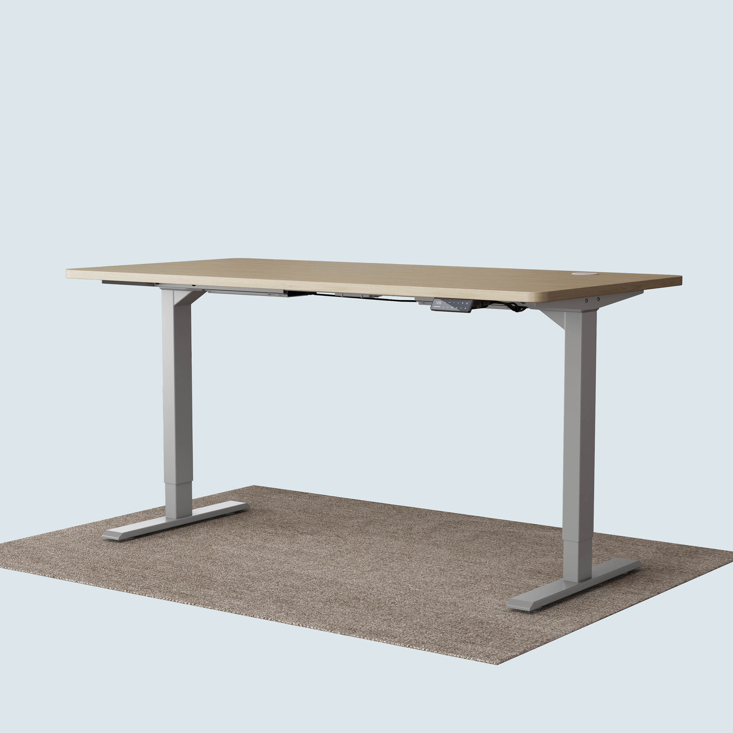 Maidesite T2 Pro standing desk grey frame and 160x80cm oak desktop