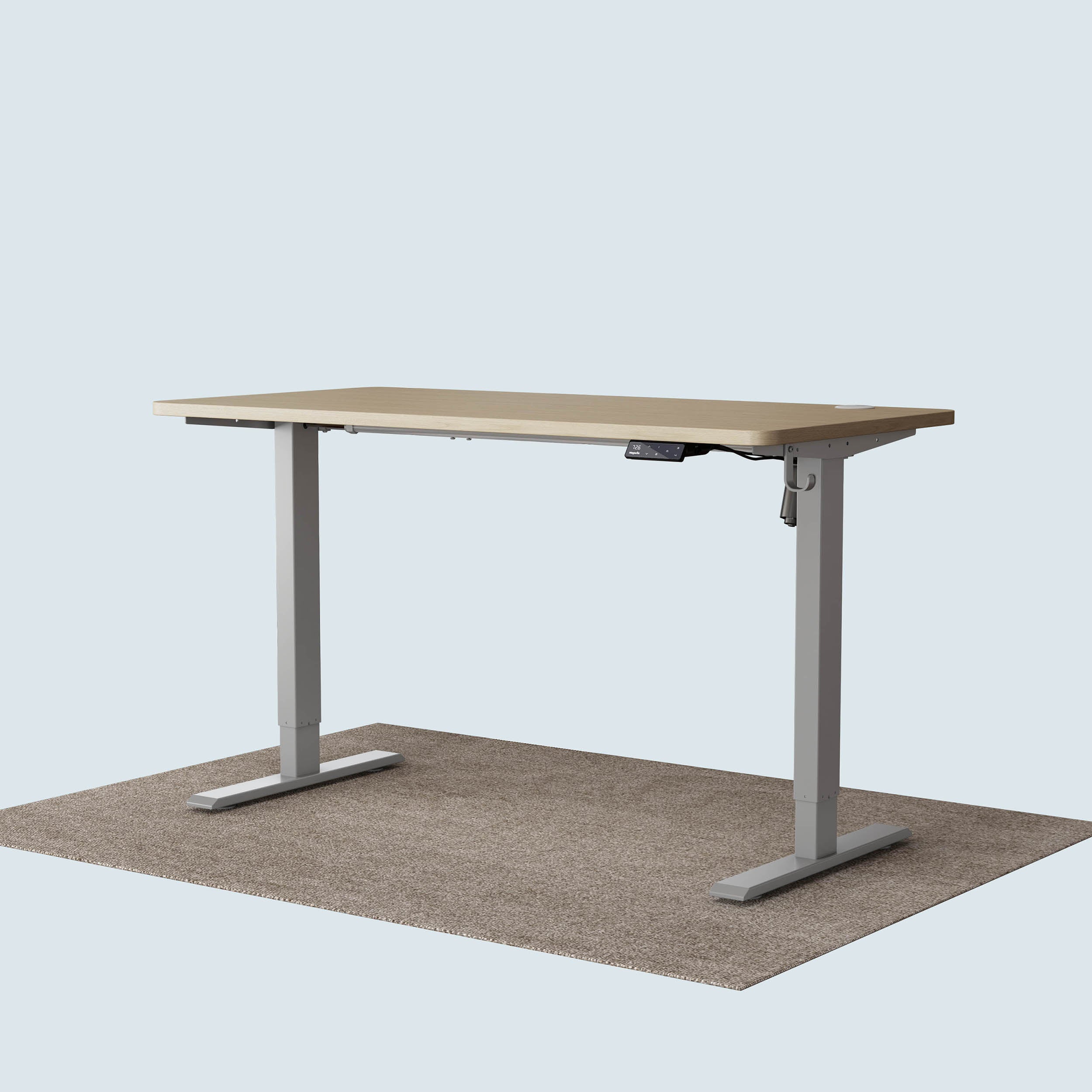 Maidesite T1 Basic standing desk grey frame and 140x70cm oak desktop