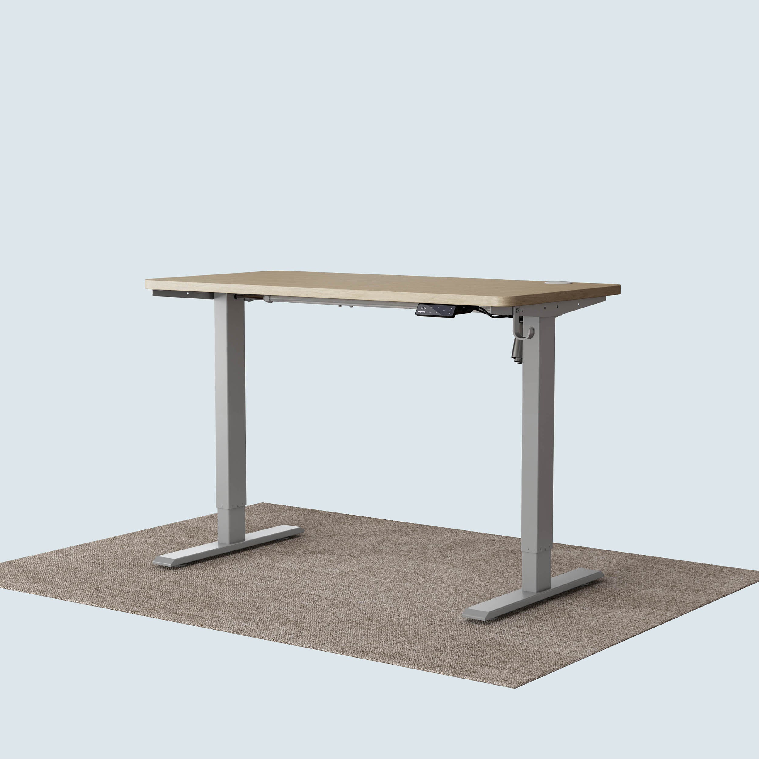 Maidesite T1 Basic standing desk grey frame and 120x60cm oak desktop
