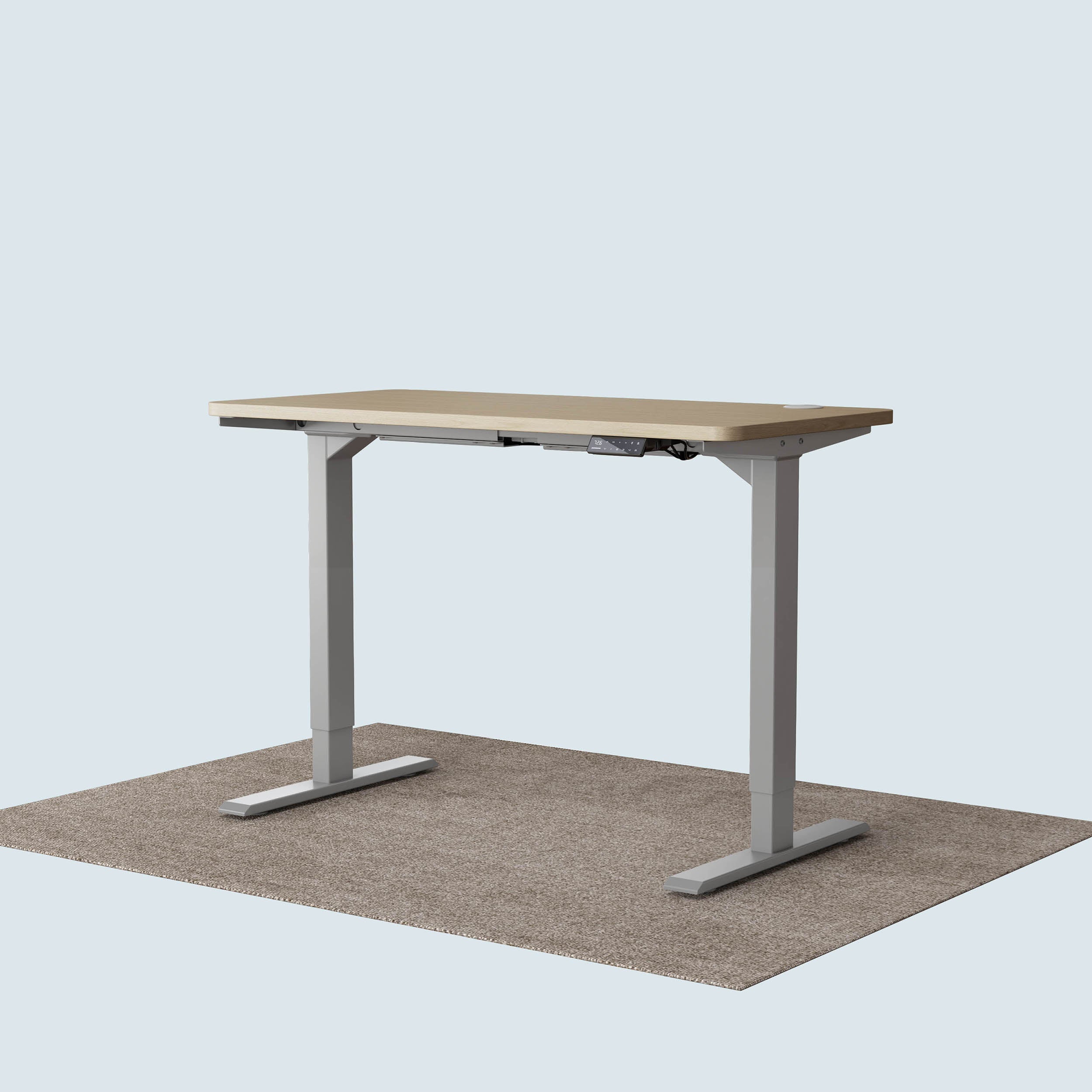 Maidesite T2 Pro standing desk grey frame and 120x60cm oak desktop