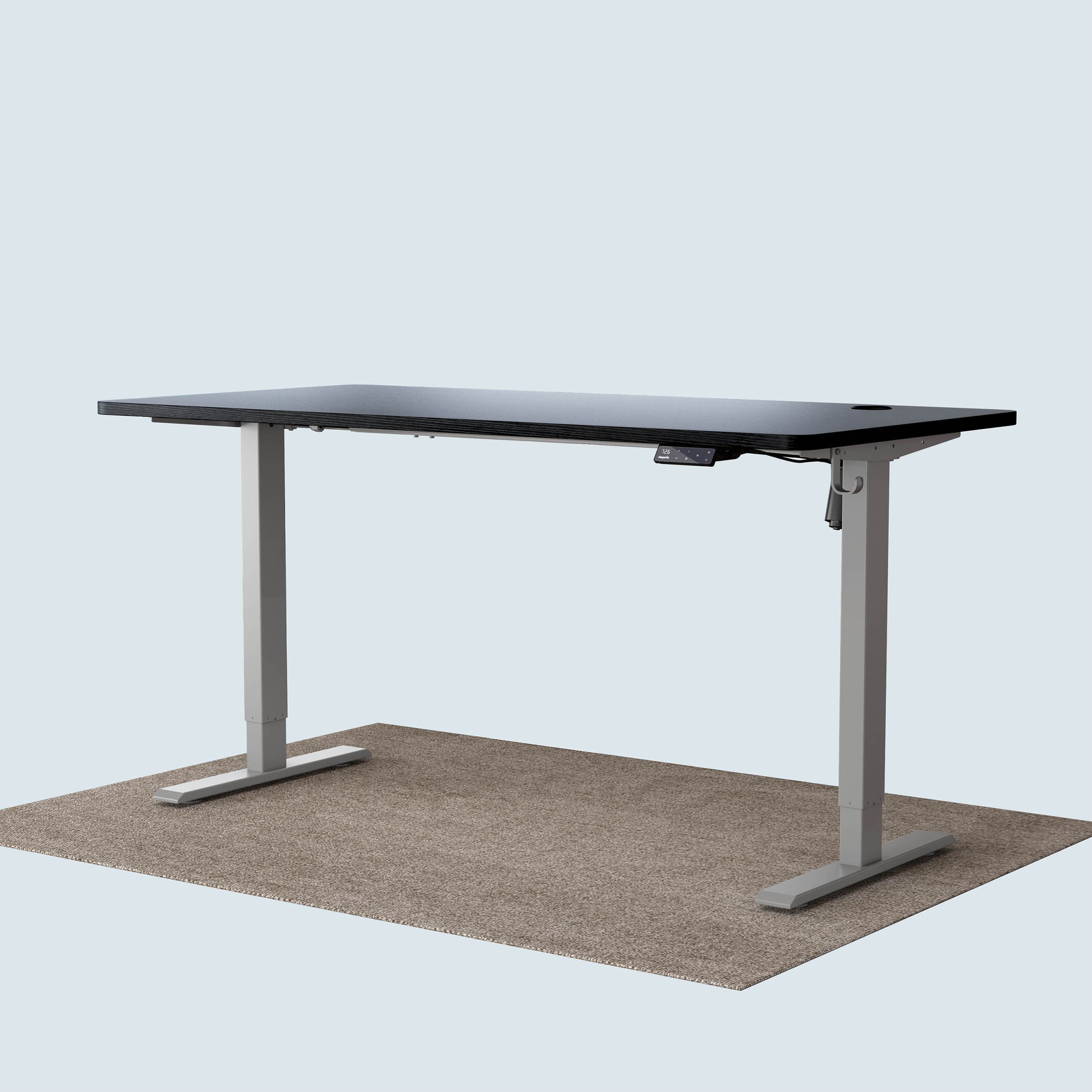 Maidesite T1 Basic standing desk grey frame and 160x80cm black desktop