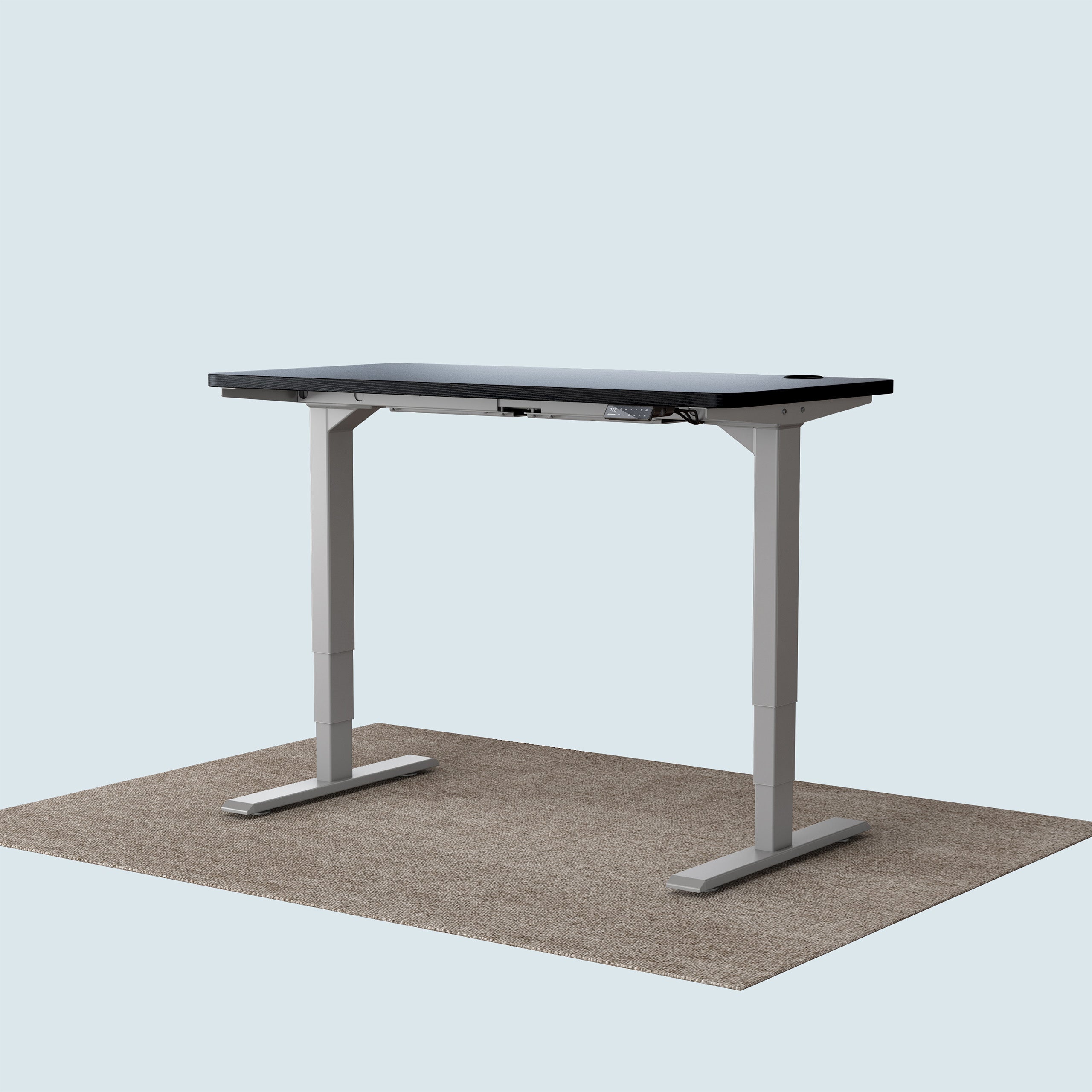 T2 Pro Plus height adjustable desk grey frame and 120x60cm black desktop