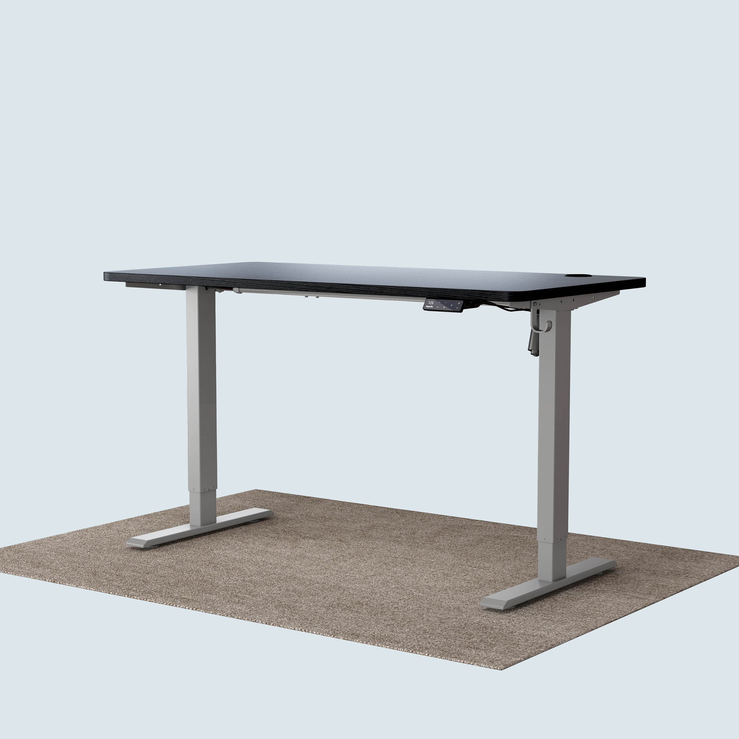 Maidesite T1 Basic standing desk grey frame and 140x70cm black desktop