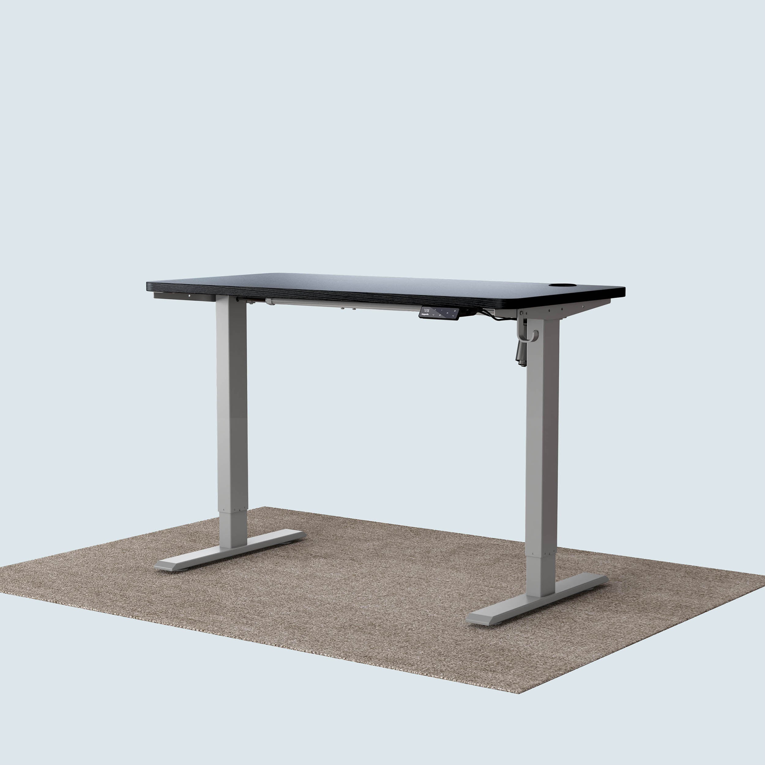 Maidesite T1 Basic standing desk grey frame and 120x60cm black desktop