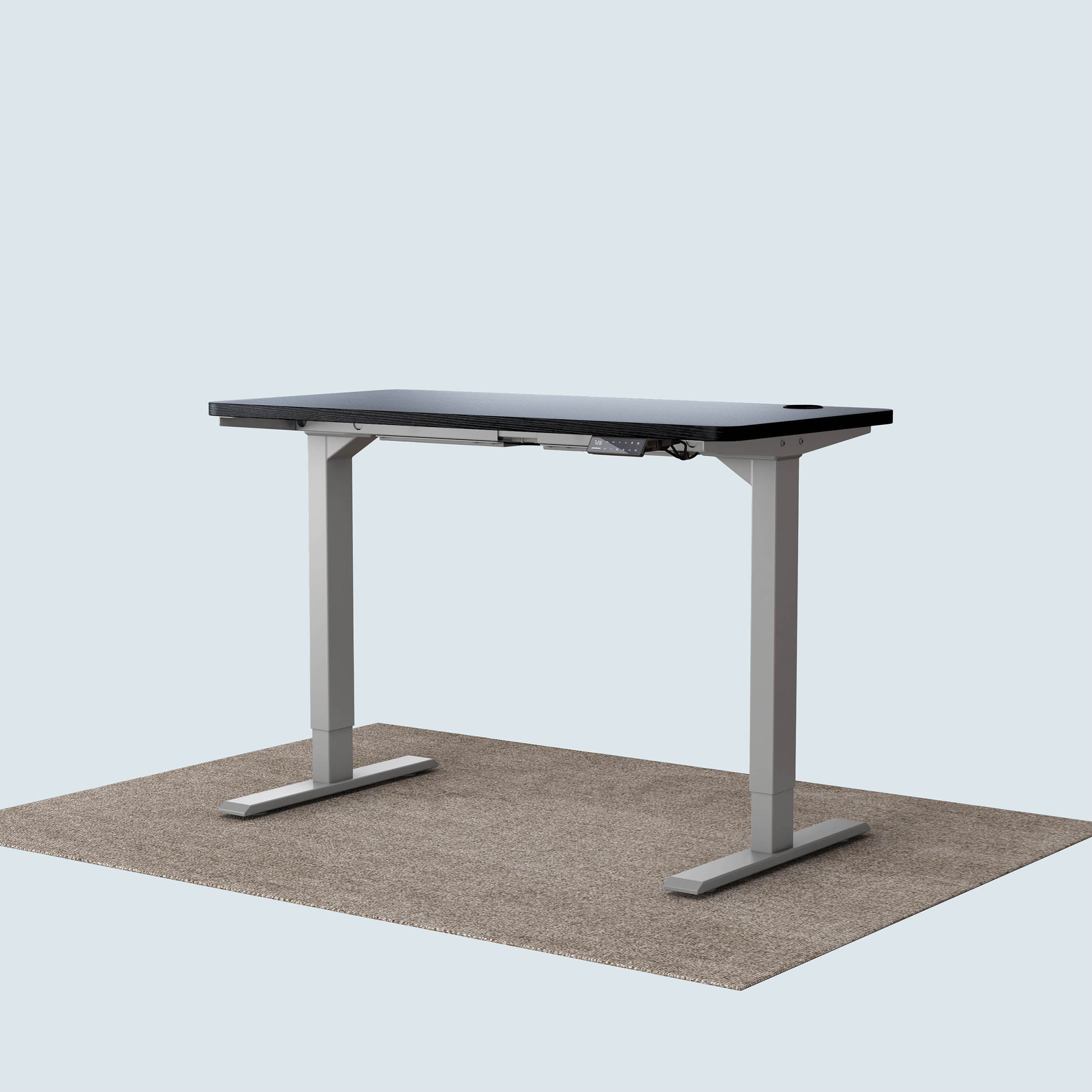 Maidesite T2 Pro standing desk grey frame and 120x60cm black desktop