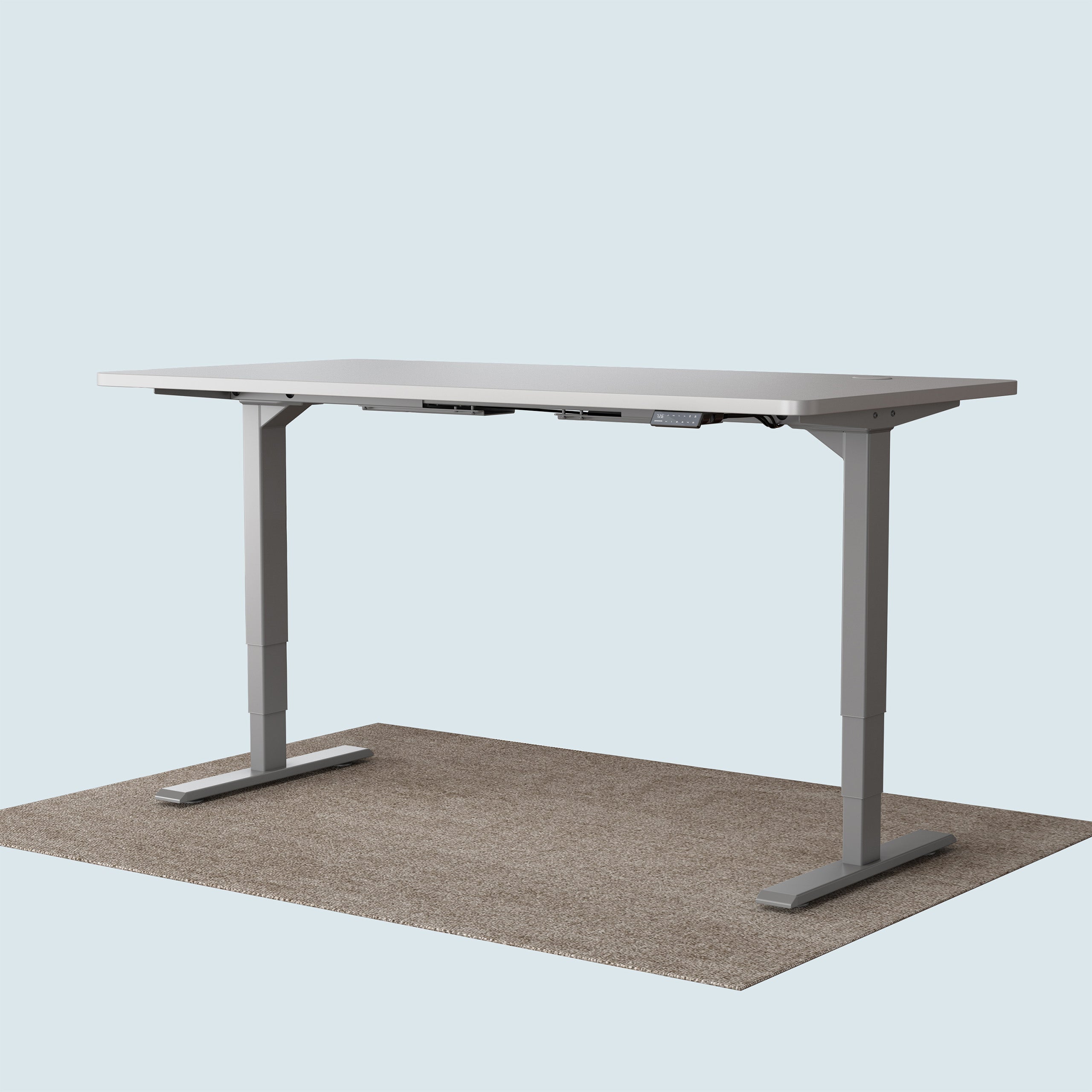 T2 Pro Plus height adjustable desk grey frame and 160x80cm white desktop