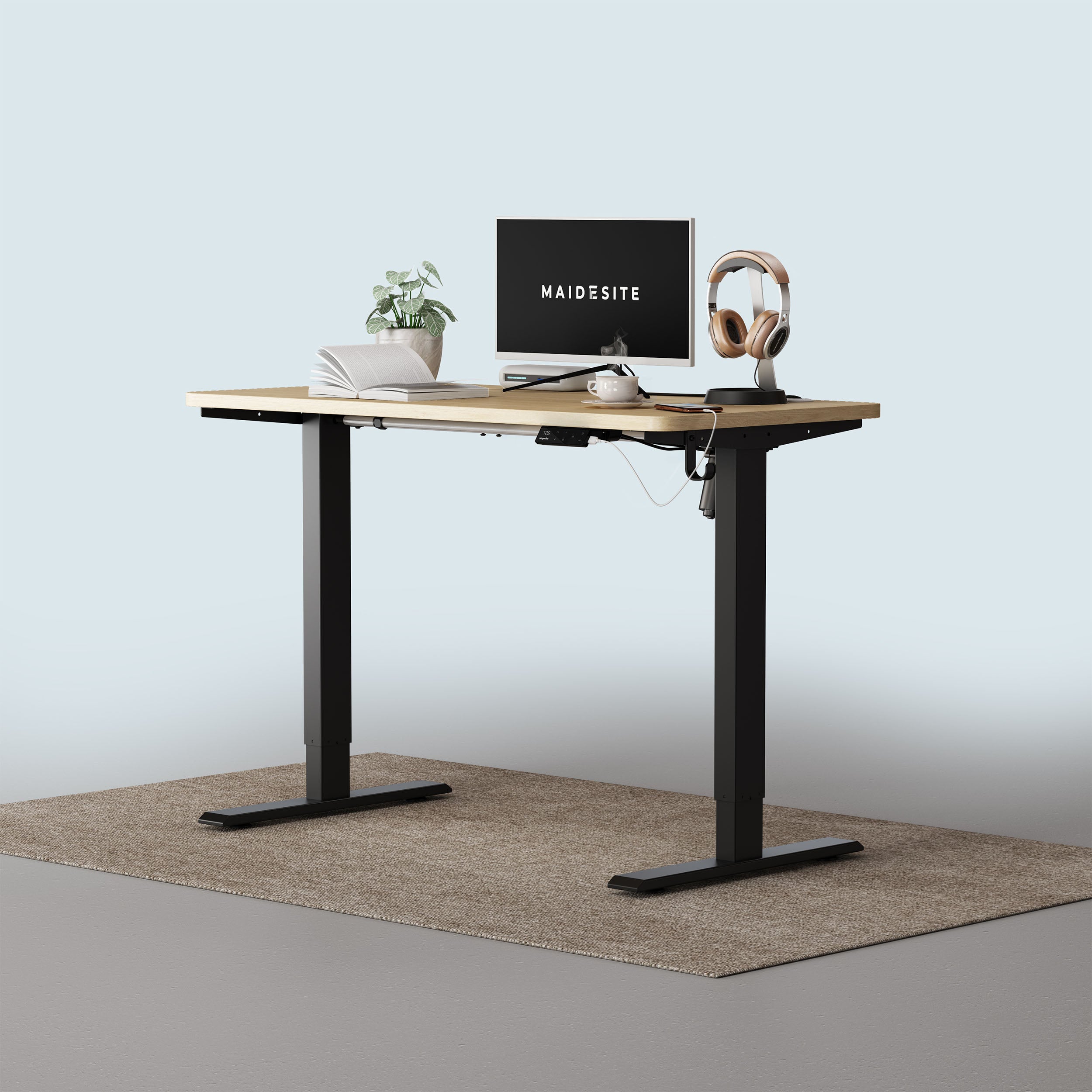 Maidesite T1 Baisc black height adjustable desk 140cm 