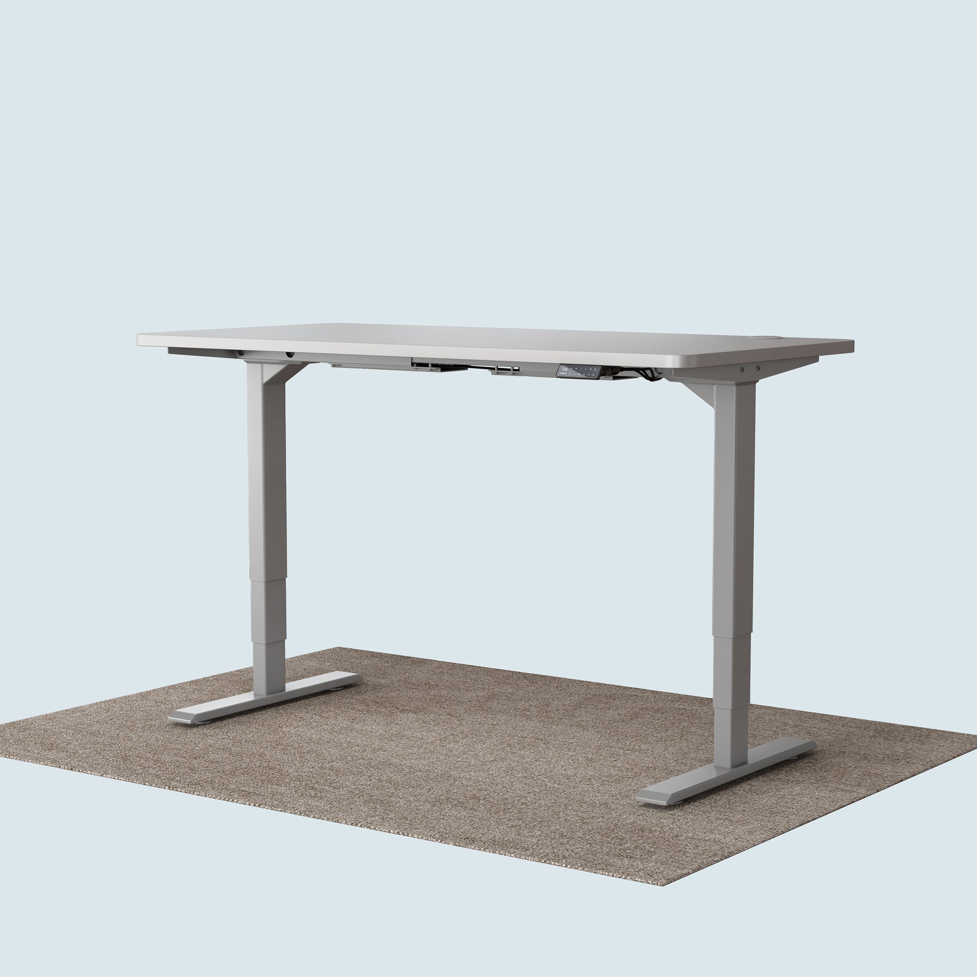 T2 Pro Plus height adjustable desk grey frame and 140x70cm white desktop