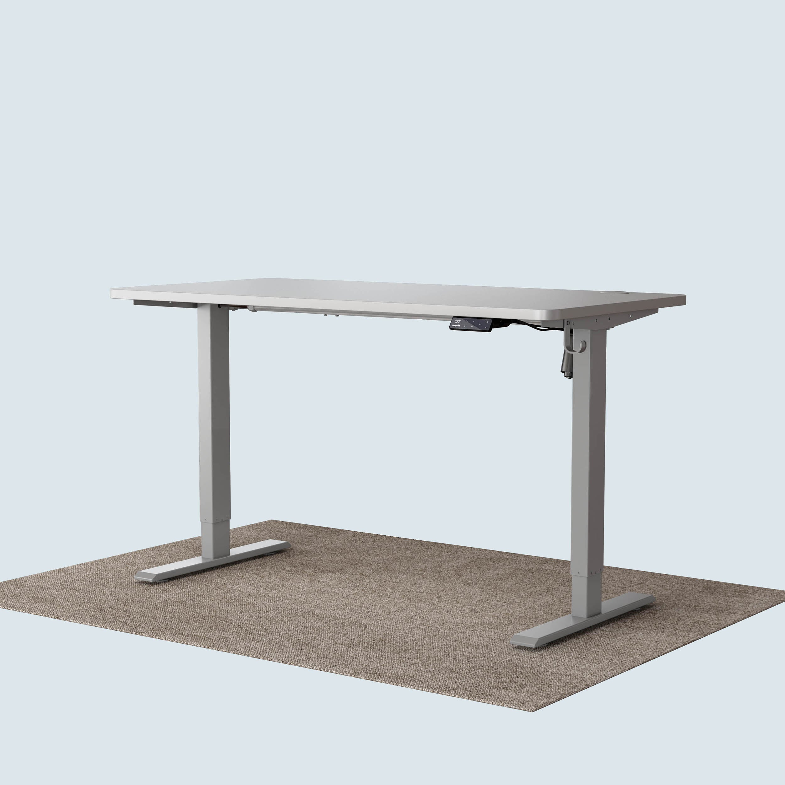 Maidesite T1 Basic standing desk grey frame and 140x70cm white desktop