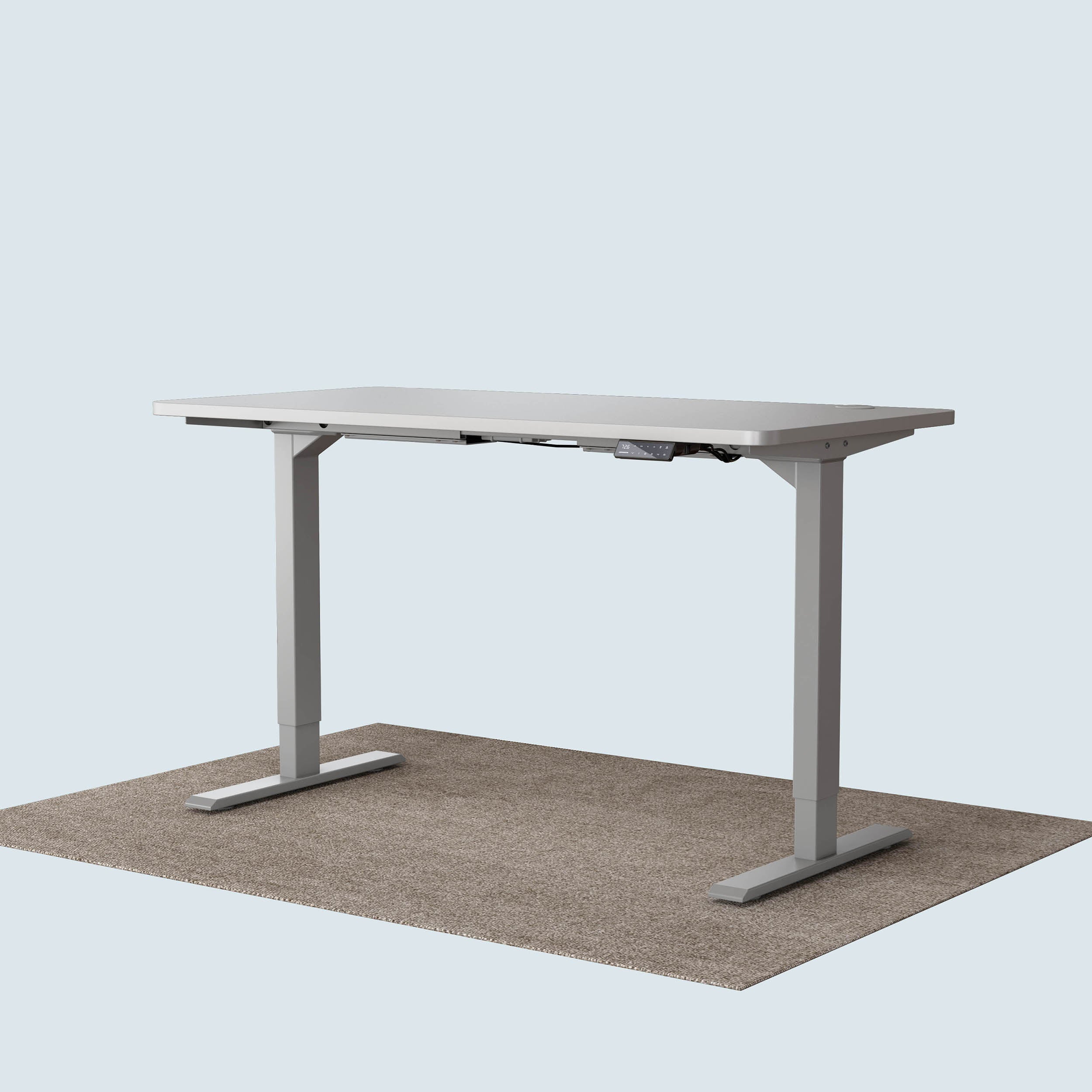 Maidesite T2 Pro standing desk grey frame and 140x70cm white desktop