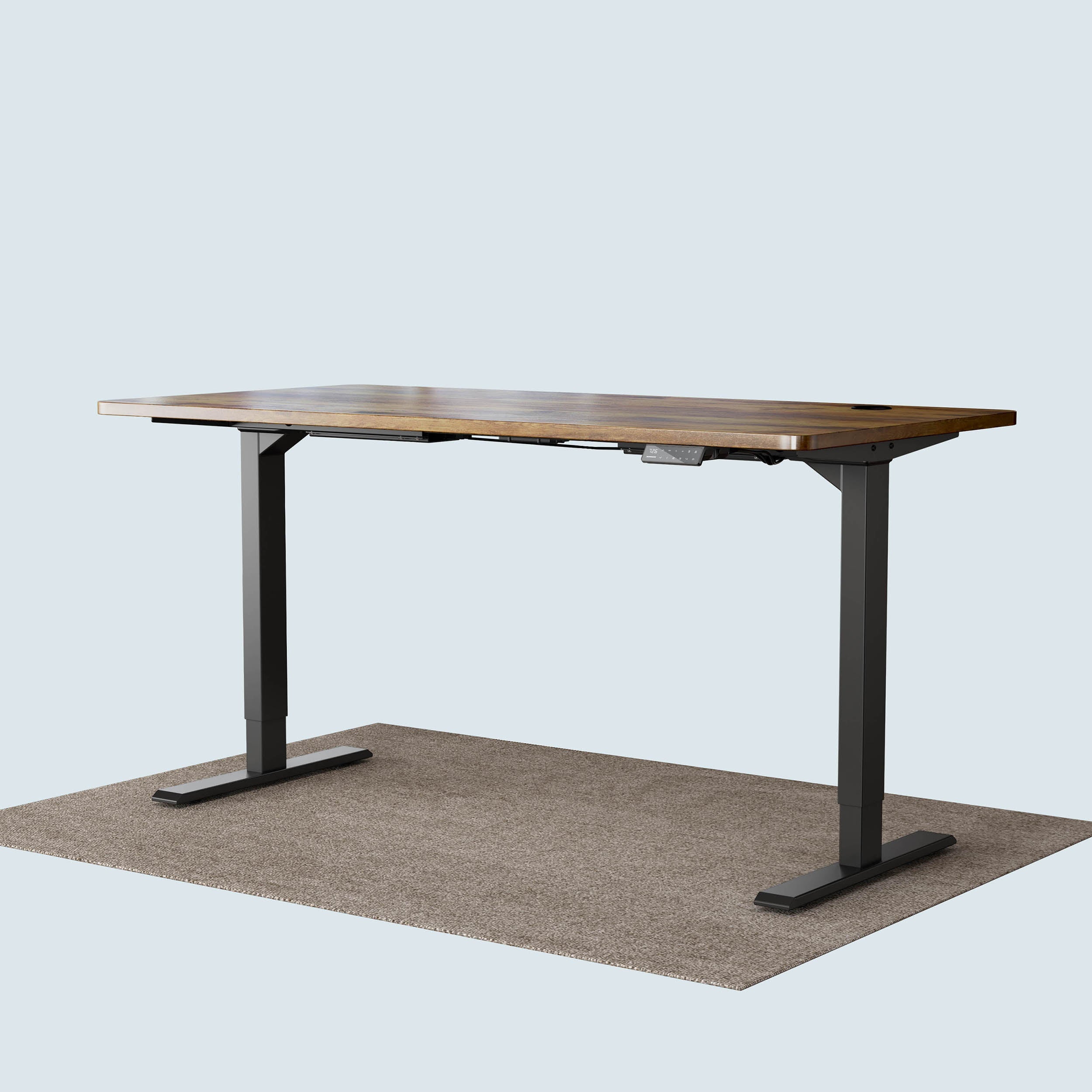 Maidesite T2 Pro standing desk black frame with 160x80cm vintage desk top