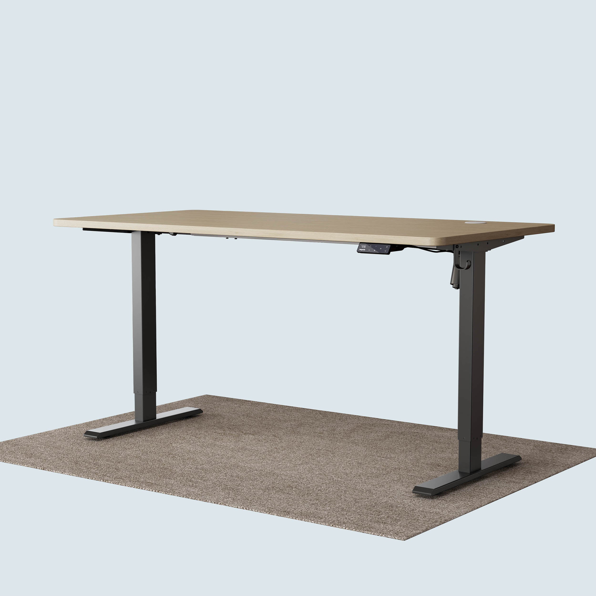 Maidesite T1 Basic standing desk black frame and 160x80cm oak desktop
