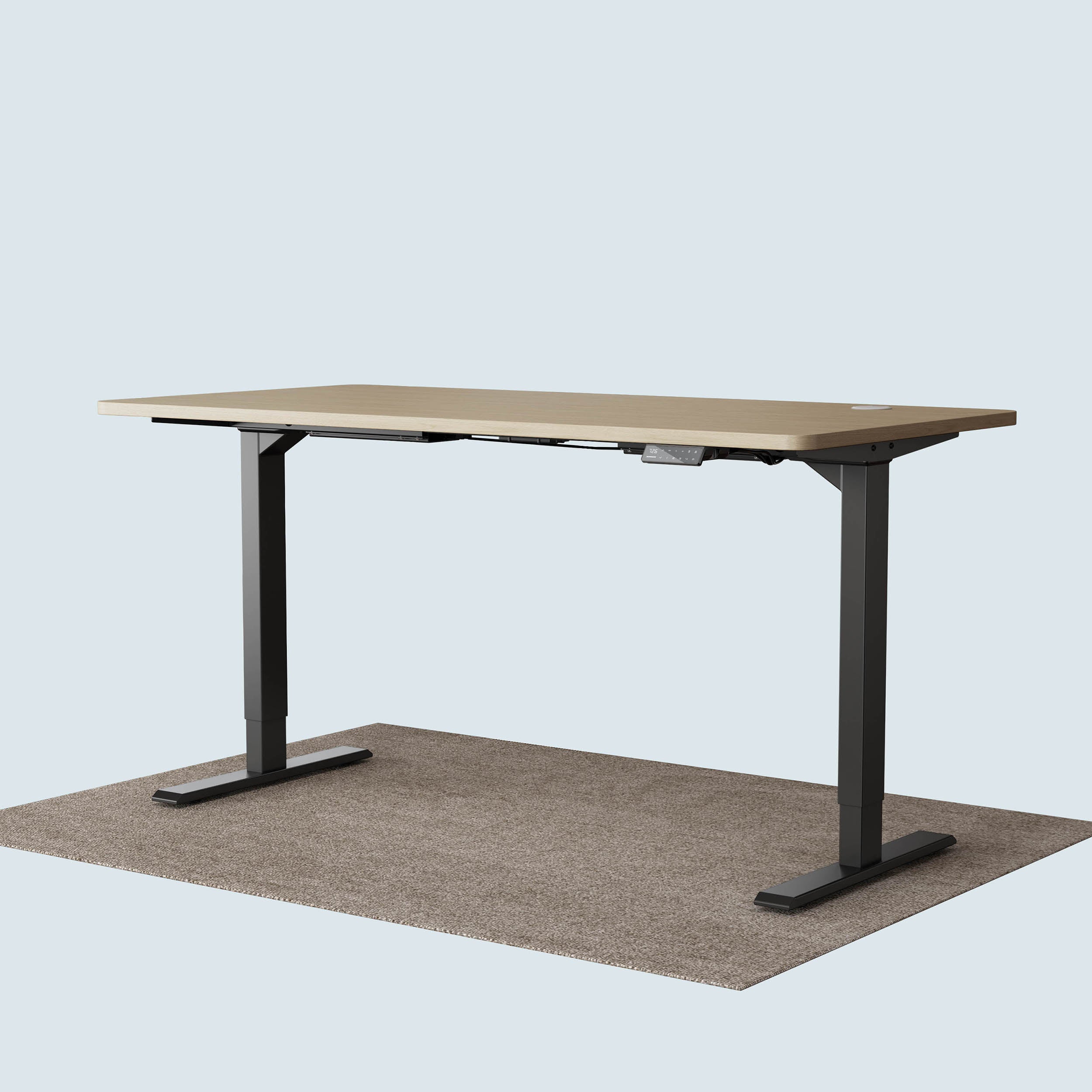 Maidesite T2 Pro standing desk black frame and 160x80cm oak desktop