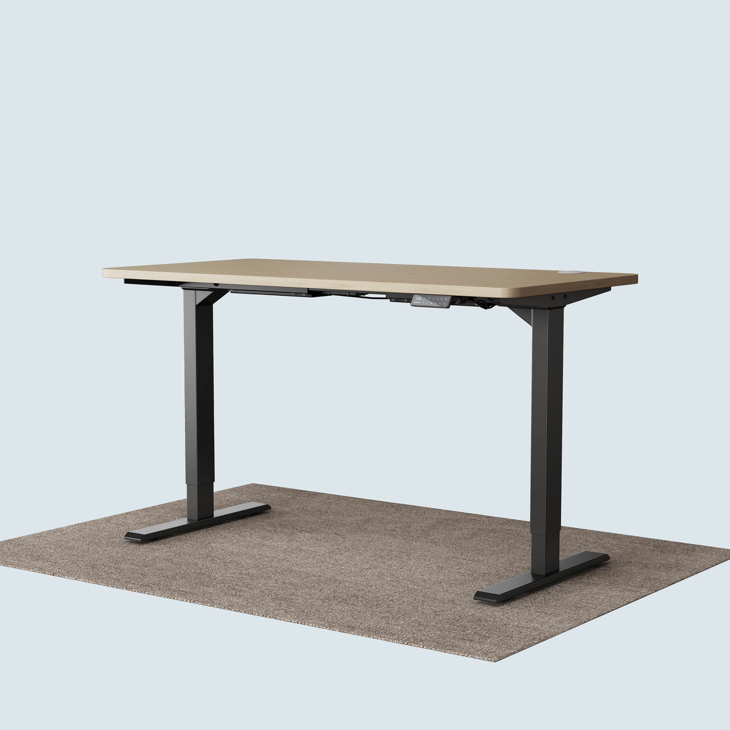 Maidesite T2 Pro standing desk black frame and 140x70cm oak desktop