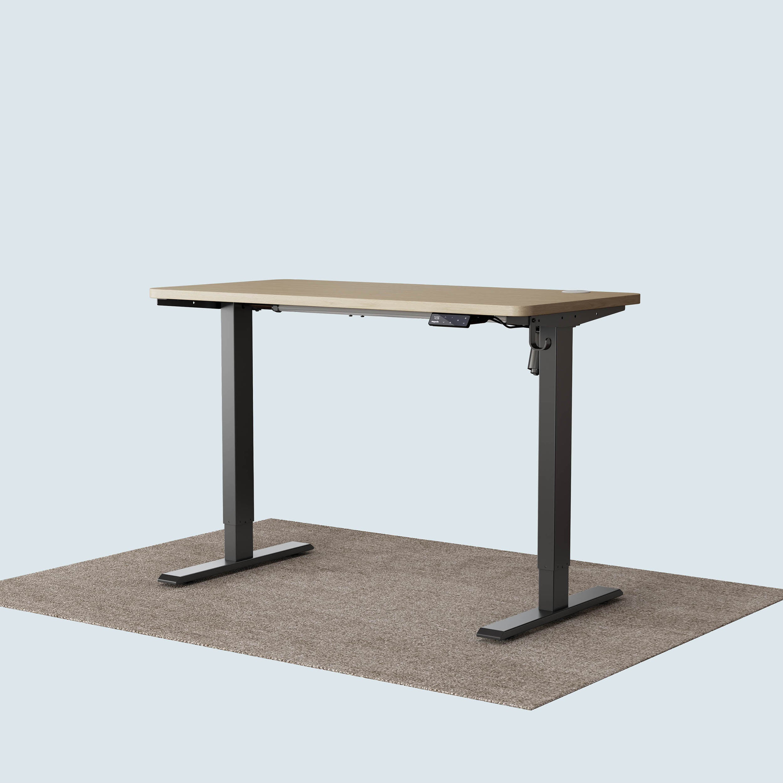 Maidesite T1 Basic standing desk black frame and 120x60cm oak desktop