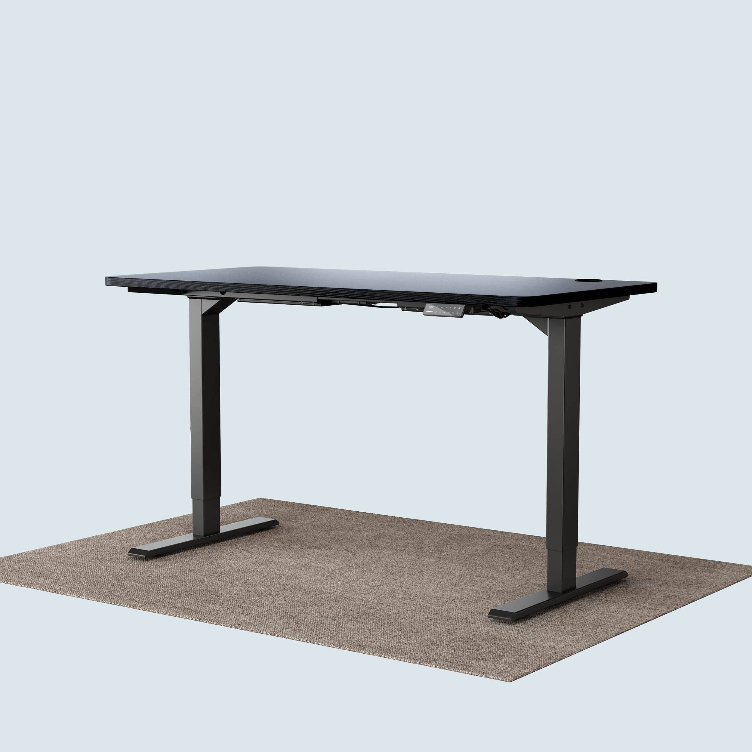 Maidesite T2 Pro standing desk black frame with 140x70cm black desktop