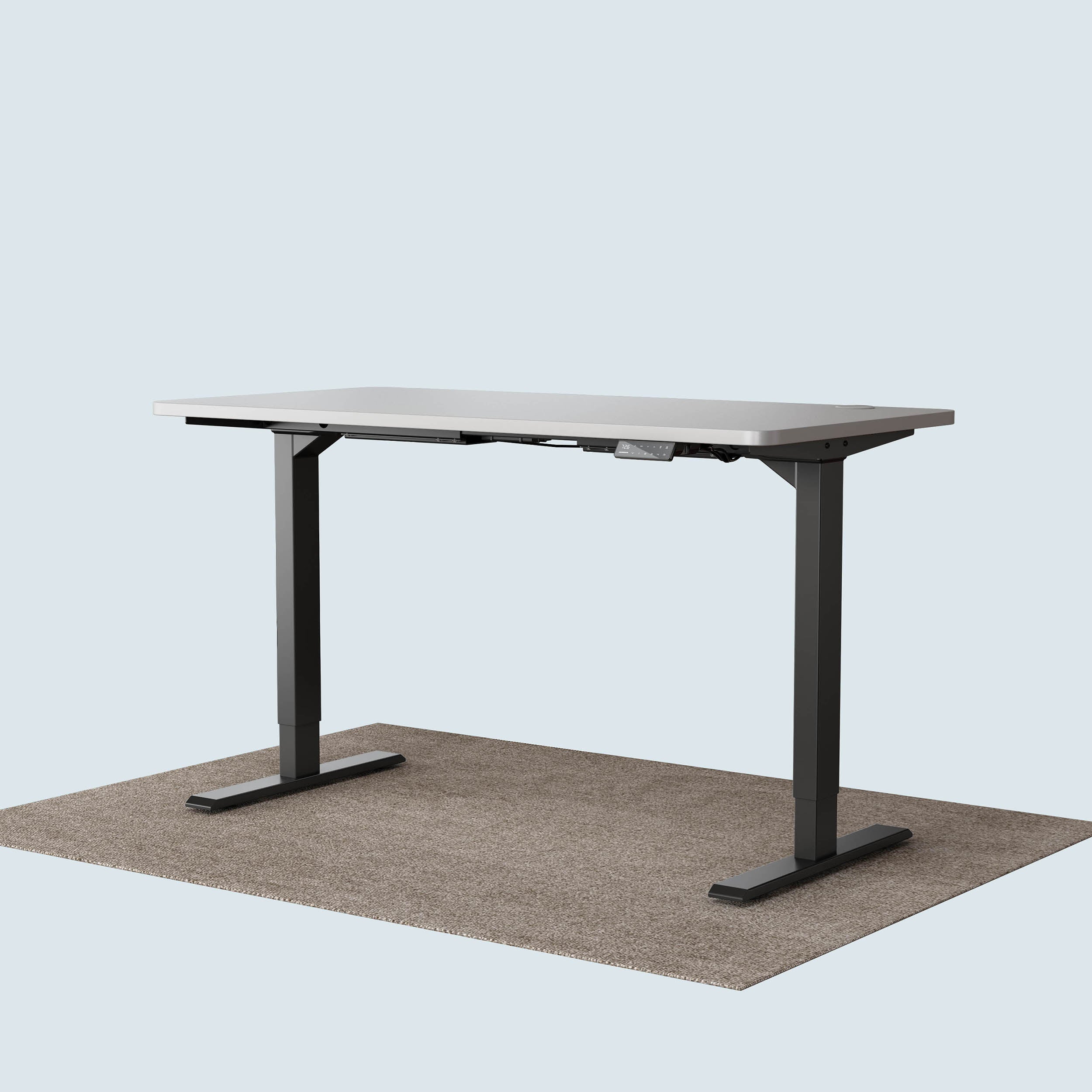 Maidesite T2 Pro standing desk black frame and 140x70cm white desktop