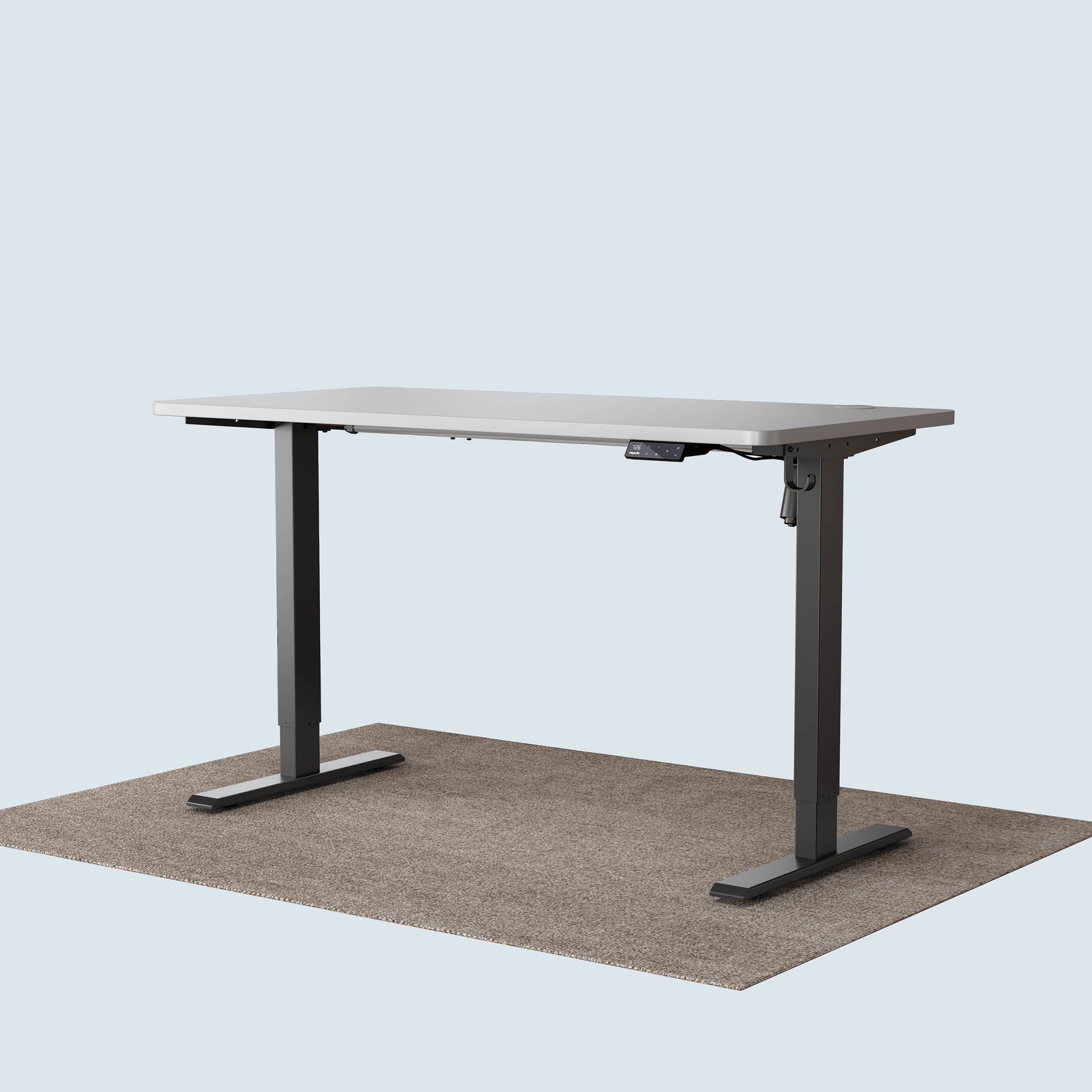 Maidesite T1 Basic standing desk black frame and 140x70cm white desktop