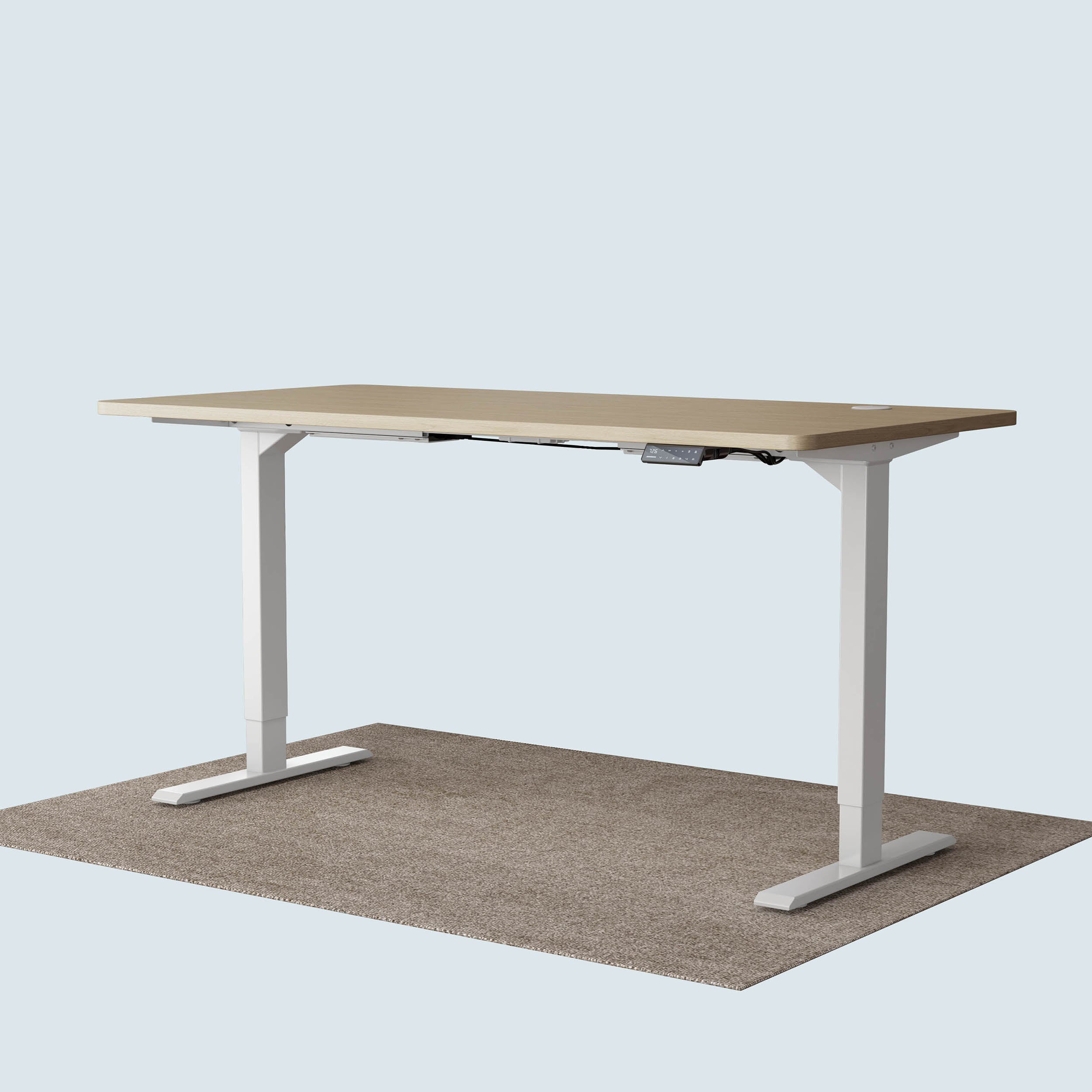 Maidesite T2 Pro standing desk white frame and 160x80cm oak desktop