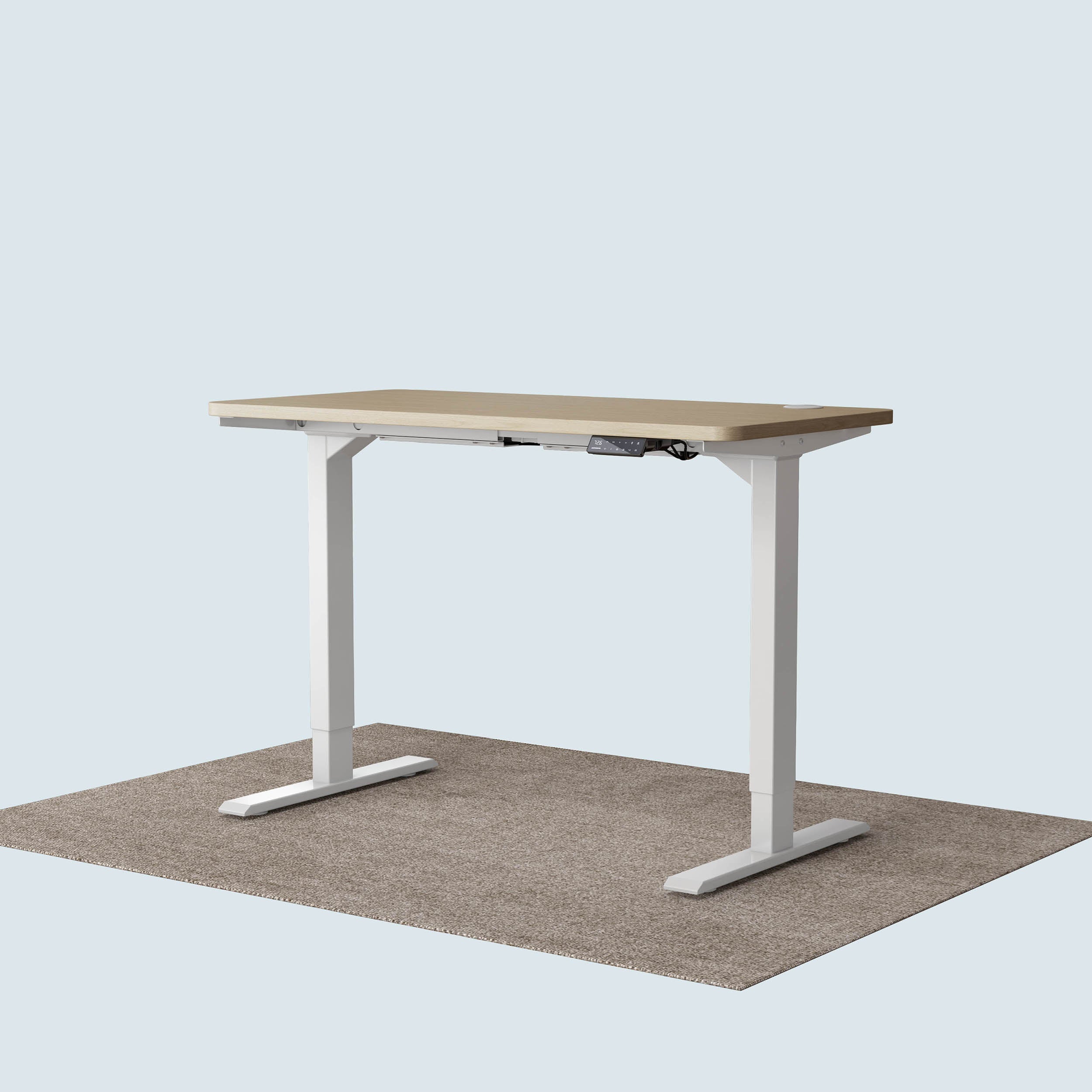 Maidesite T2 Pro standing desk white frame and 120x60cm oak desktop