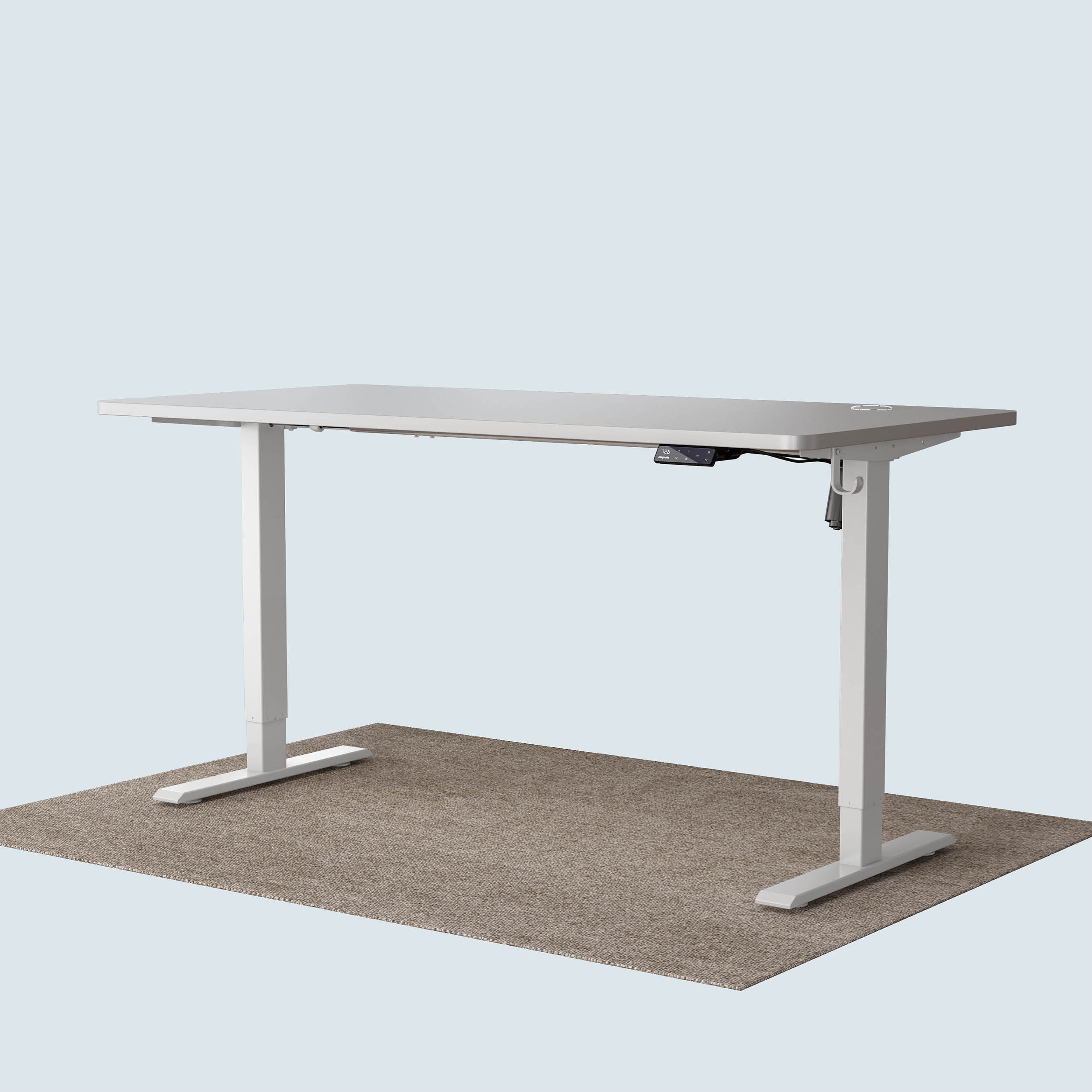 Maidesite T1 Basic standing desk white frame and 160x80cm white desktop