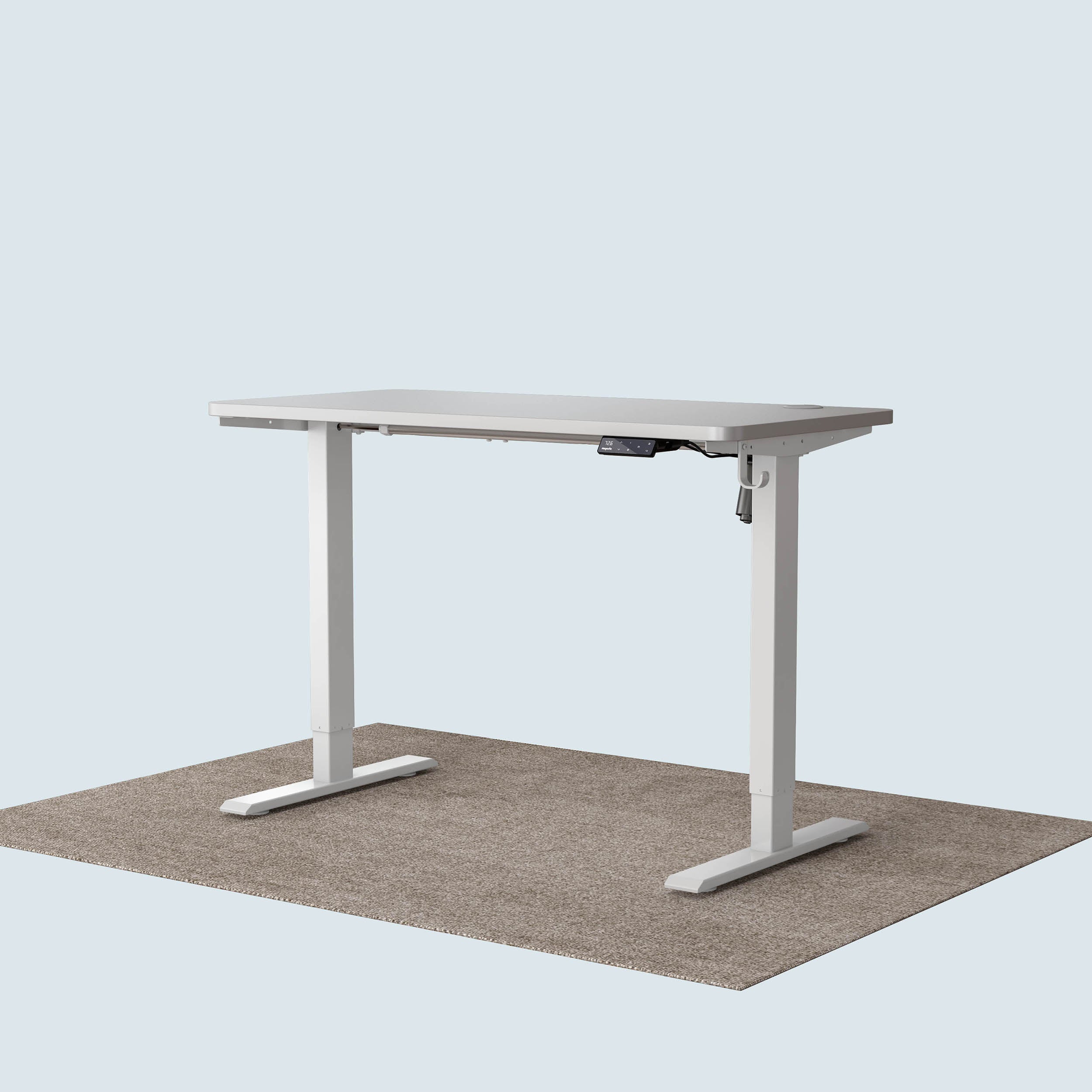 Maidesite T1 Basic standing desk white frame and 120cm desktop