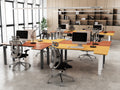 Maidesite Canvas 4 leg standing desk L shape corner desk