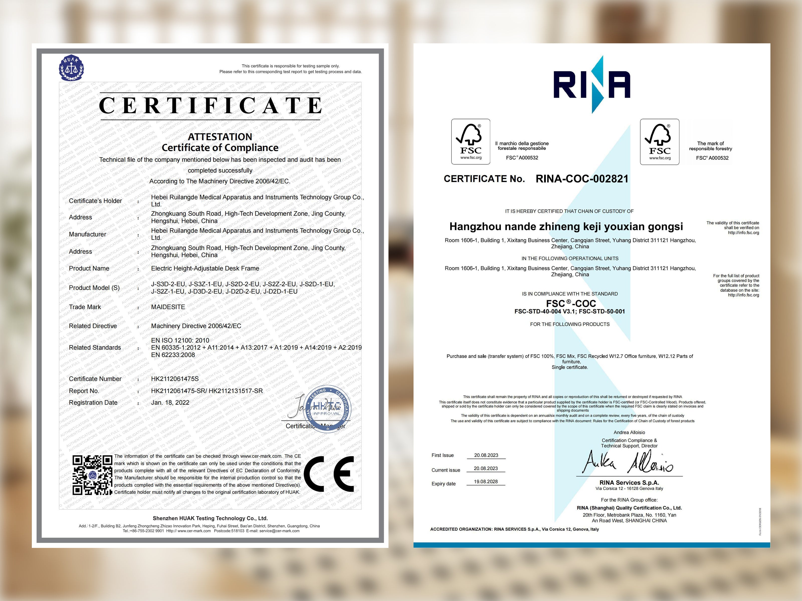 Maidesite ArborLift Height-Adjustable Electric Desk, 120 x 60 / 140 x 70 cm with USB-C Connection