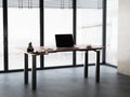 Maidesite Canvas 4 leg standing desk L shape corner desk