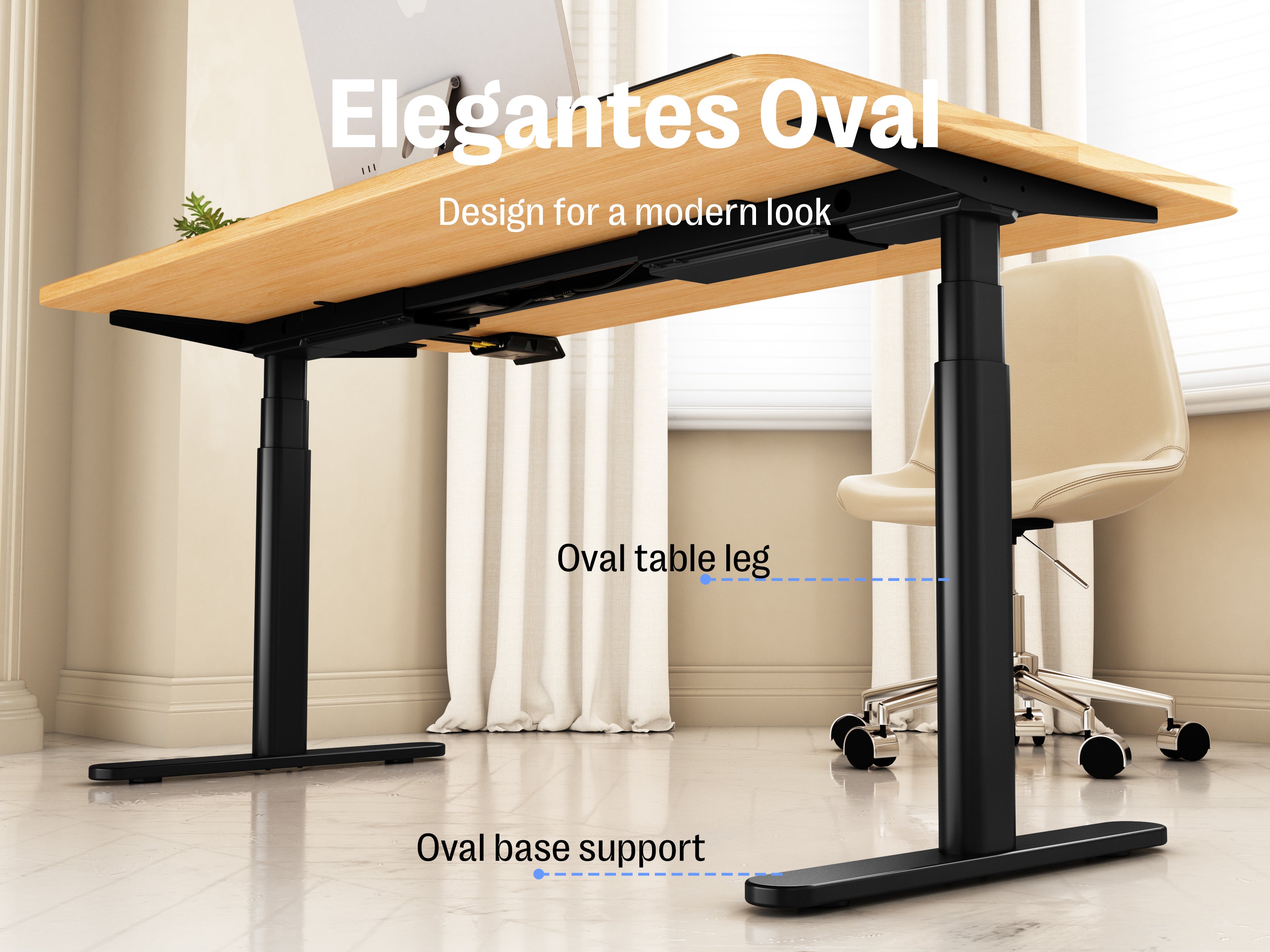 Maidesite TH2 Plus Art/EL2 Plus Art - Electric Standing Desk Height Adjustable Table Frame