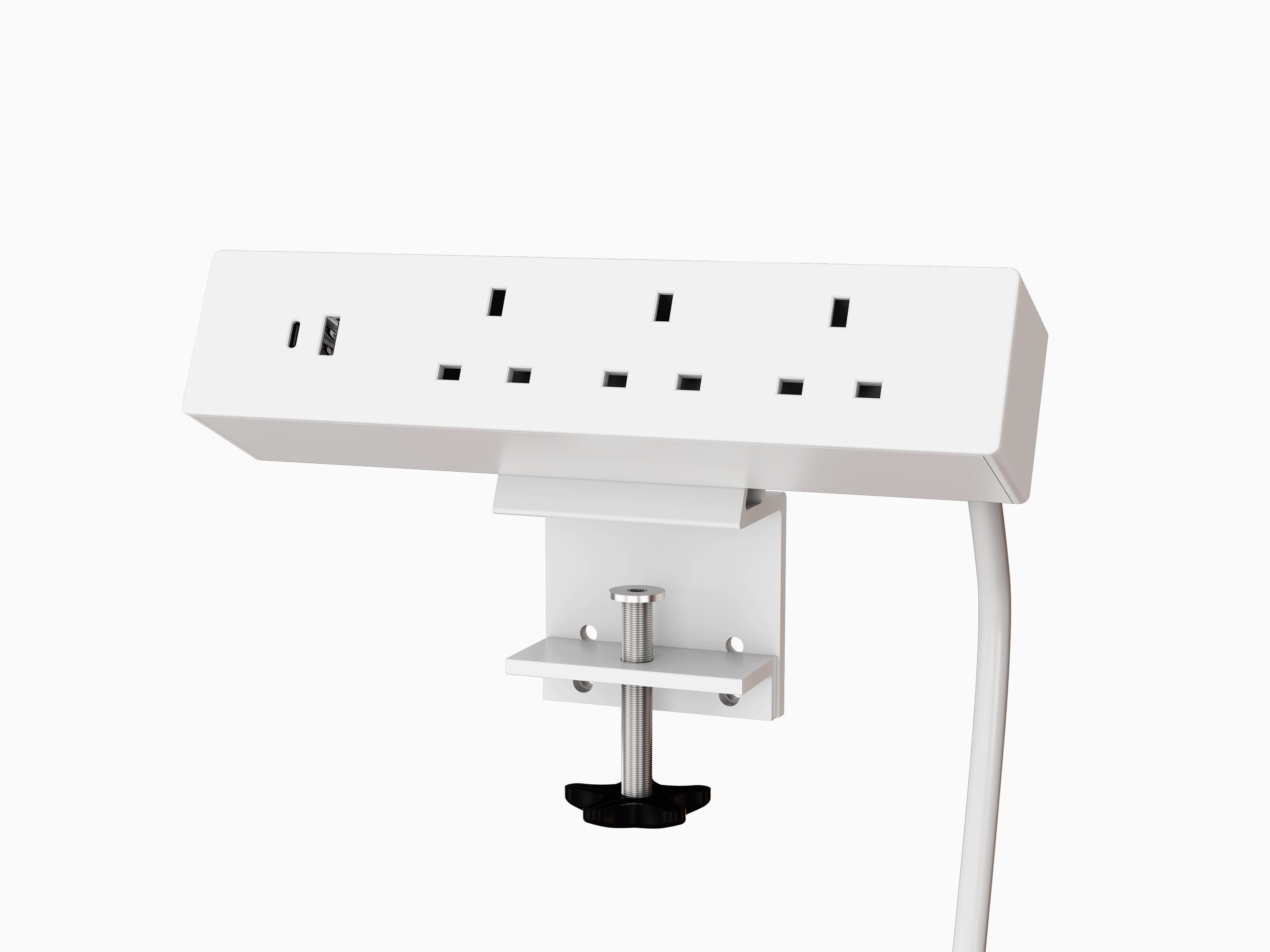 Desktop Power Strip 2.2m Extension Lead 3 Sockets 1 USB USB C