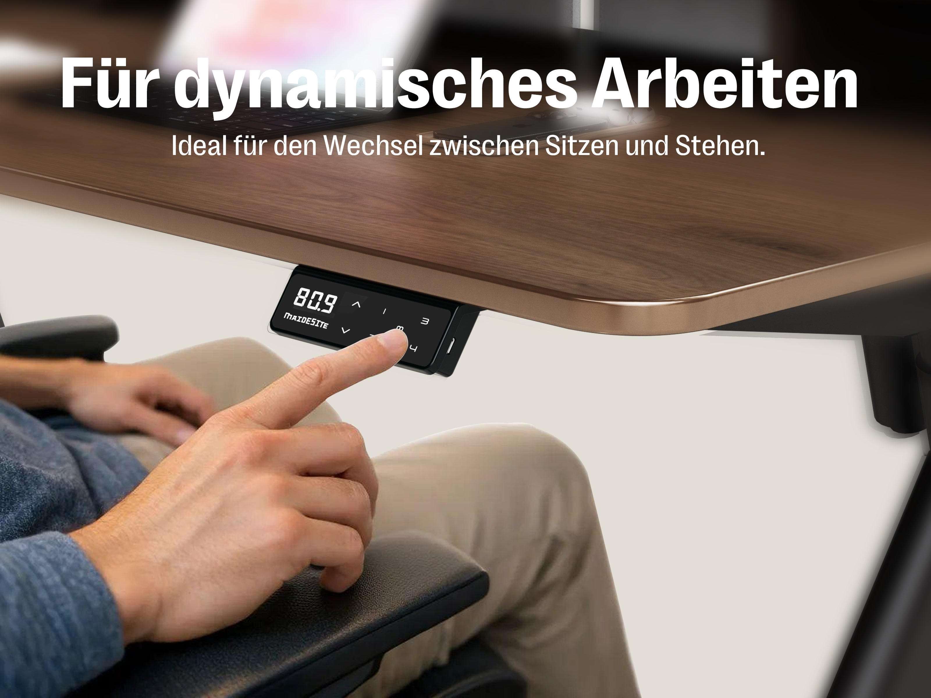 Maidesite ArborLift Height-Adjustable Electric Desk, 120 x 60 / 140 x 70 cm with USB-C Connection