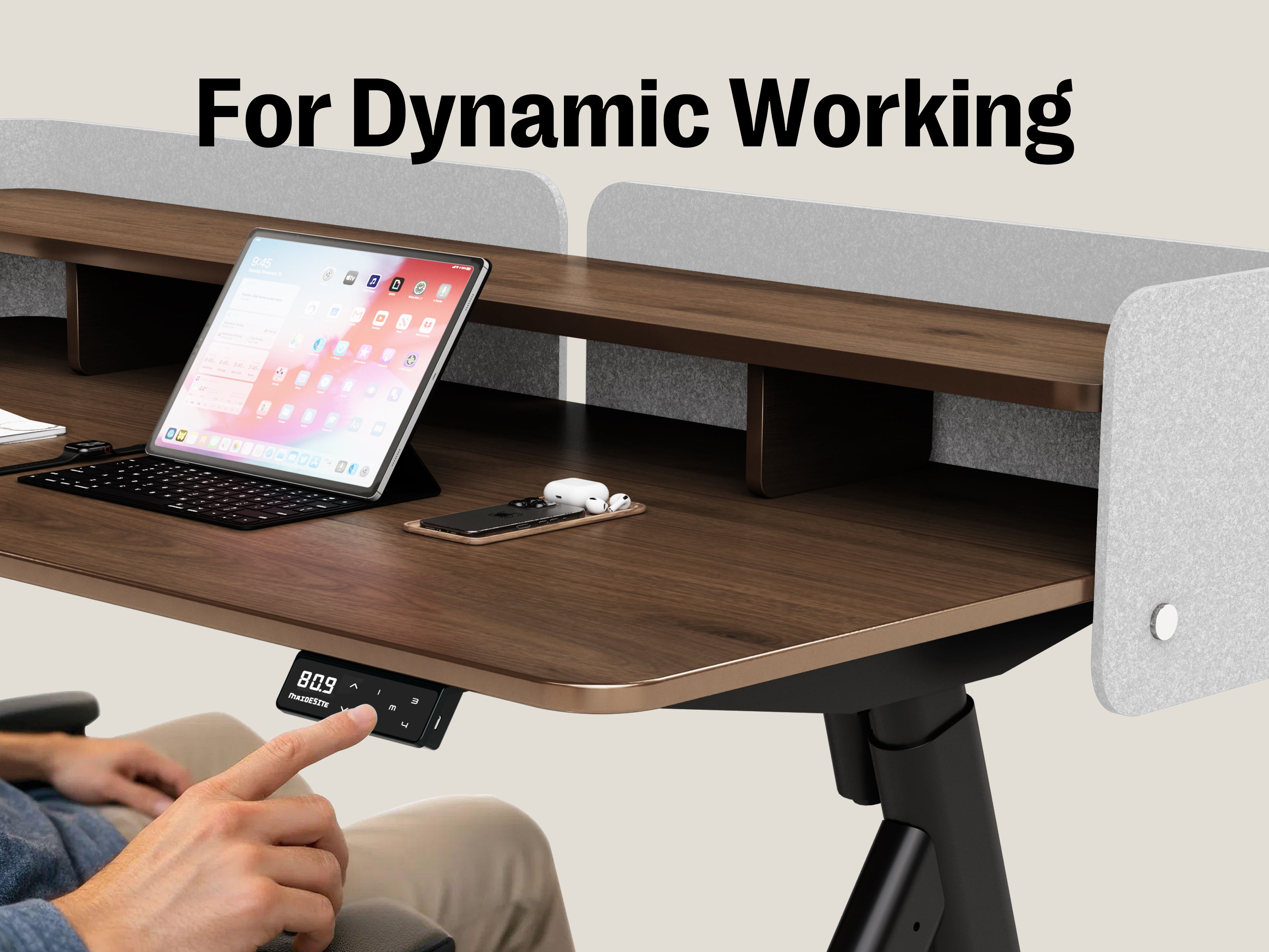 Maidesite ArborLift Height-Adjustable Electric Desk, 120 140cm with USB-C Connection
