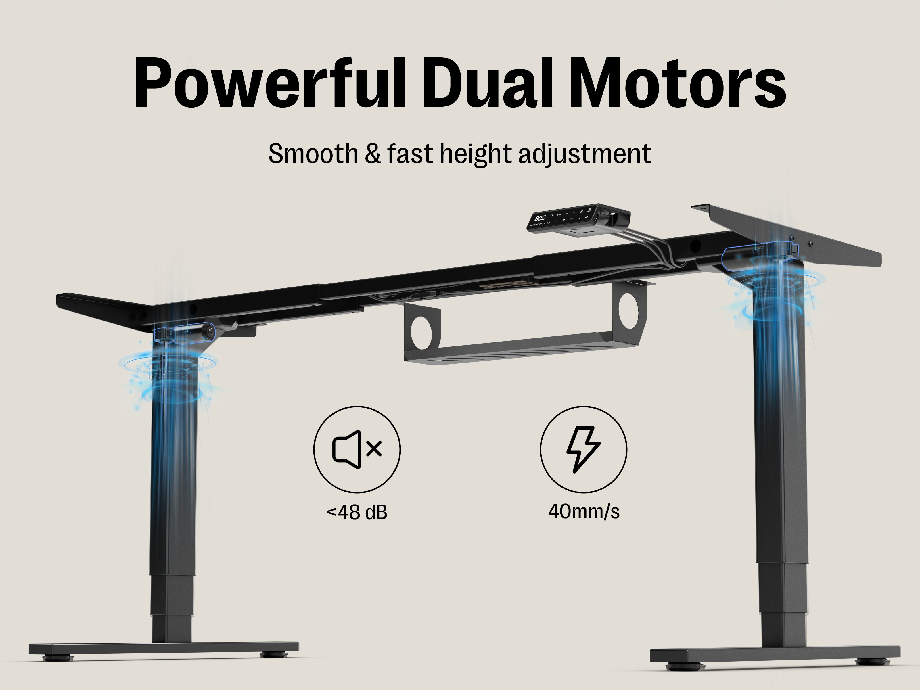 Maidesite T2 Pro Plus - Electric Height Adjustable Standing Desk Frame