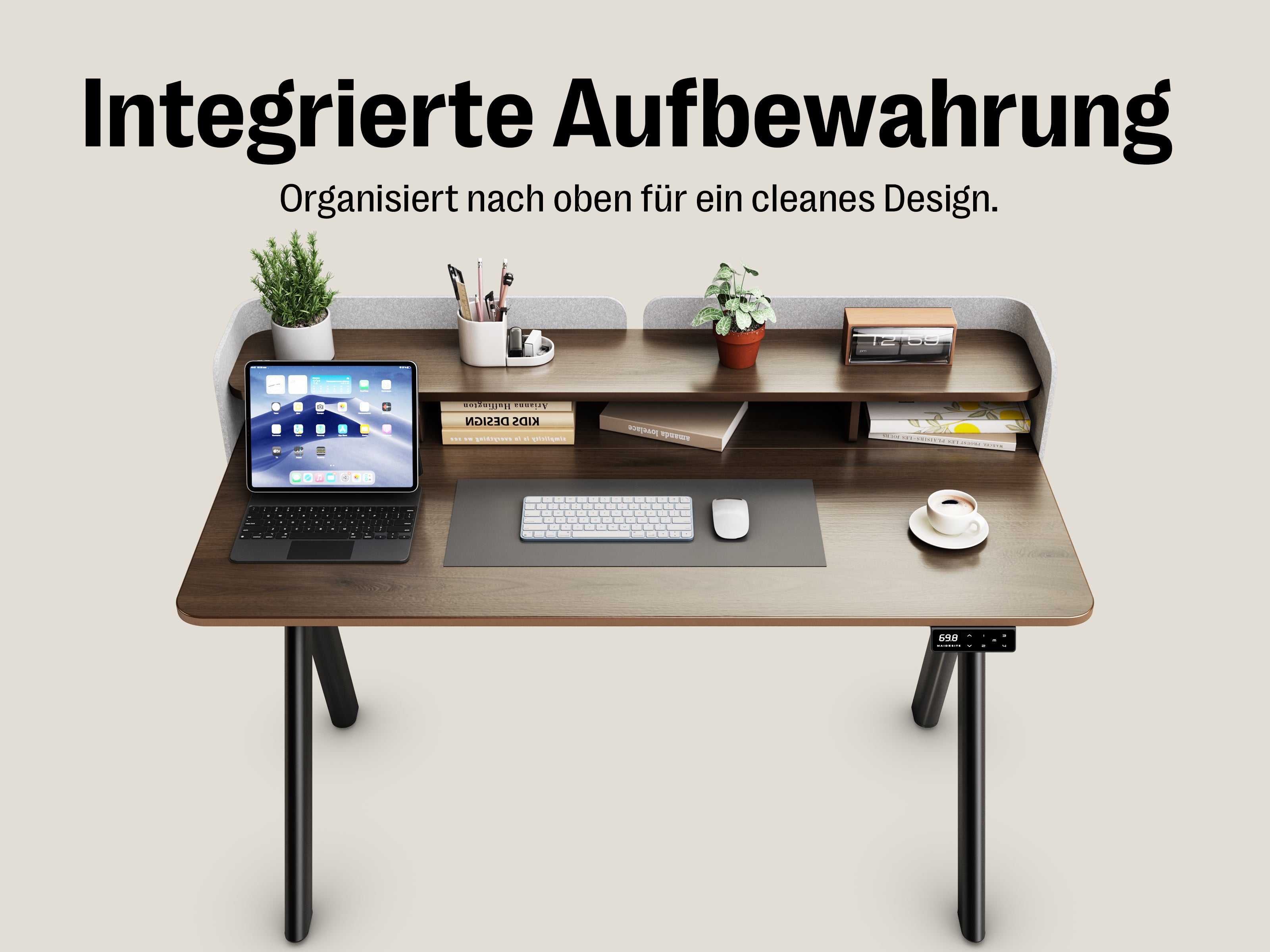 Maidesite ArborLift Height-Adjustable Electric Desk, 120 x 60 / 140 x 70 cm with USB-C Connection